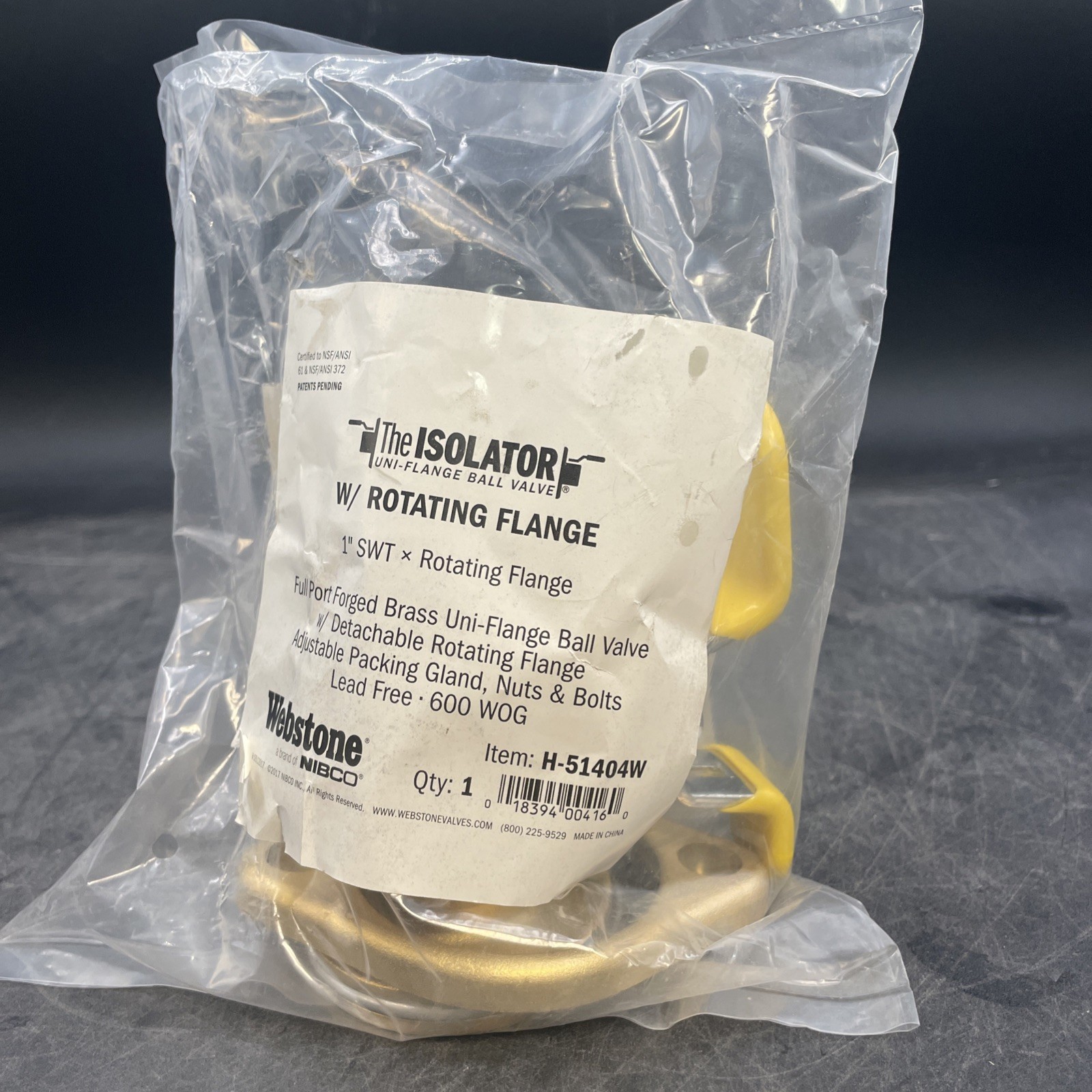 Webstone The Isolator® Clean Brass® Ball Valve – 1 in. C x Rotating (H‑51404W)