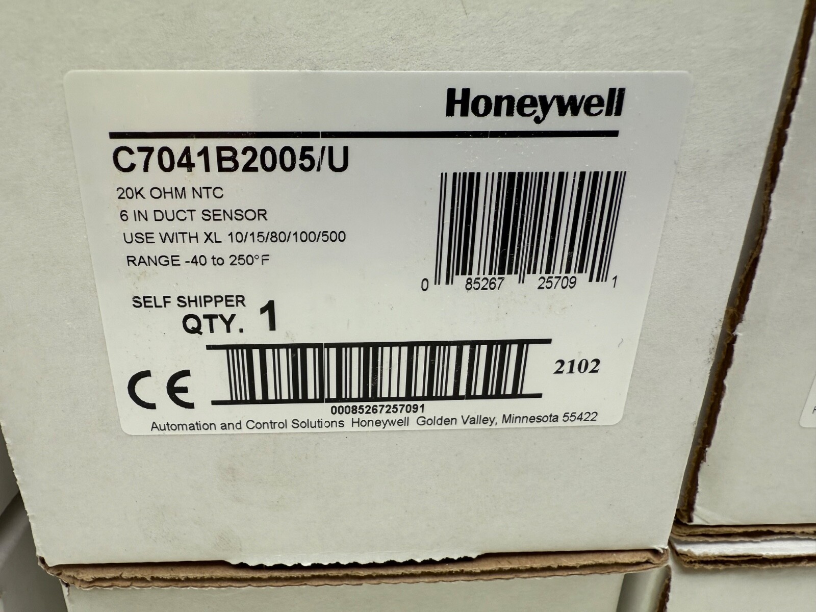 Honeywell 20k OHM NTC 6in Duct Sensor C7041B2005/U QTY8