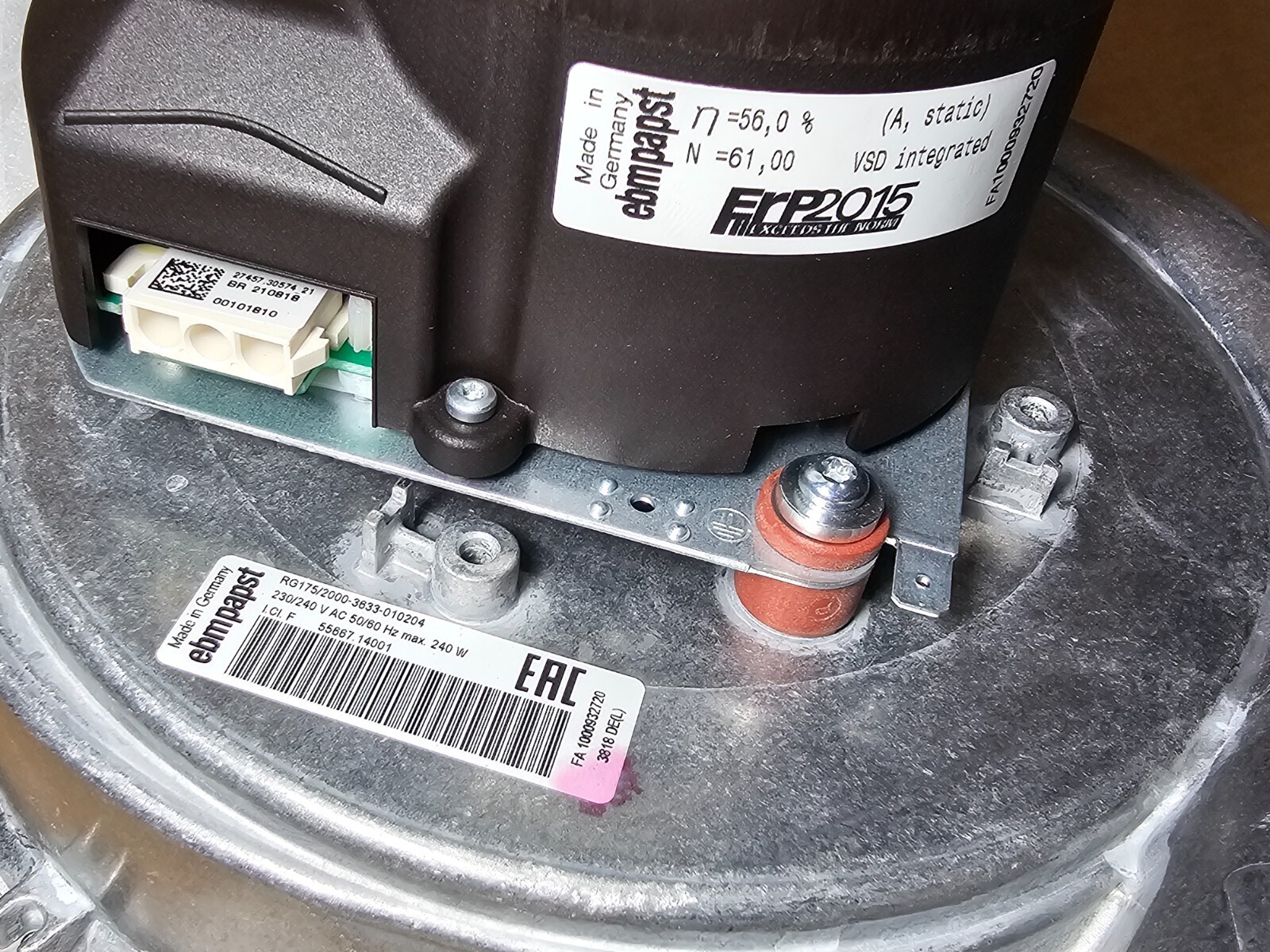 PUREX (Ebmpapst) 300172, 230V Blower Motor (Fume Extractor Xbase 400 & Alpha 400