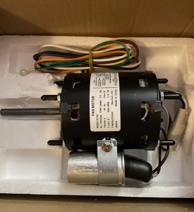 Refrigeration Fan Motor FASCO D1127 9721 D1125 – 1/12 HP-1550 RPM-115/230V 50HZ