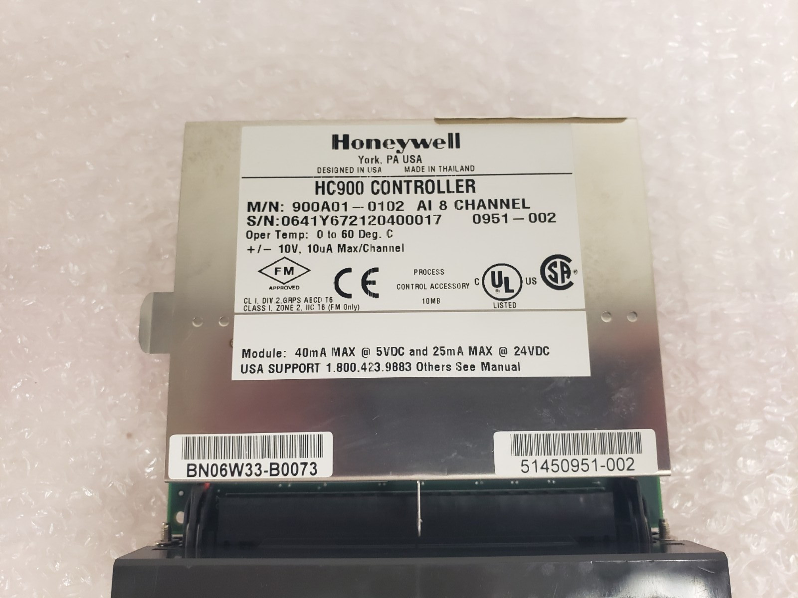Honeywell 900A01-0102 HC900 Controller AI 8 Channel 51450951-002 24-3