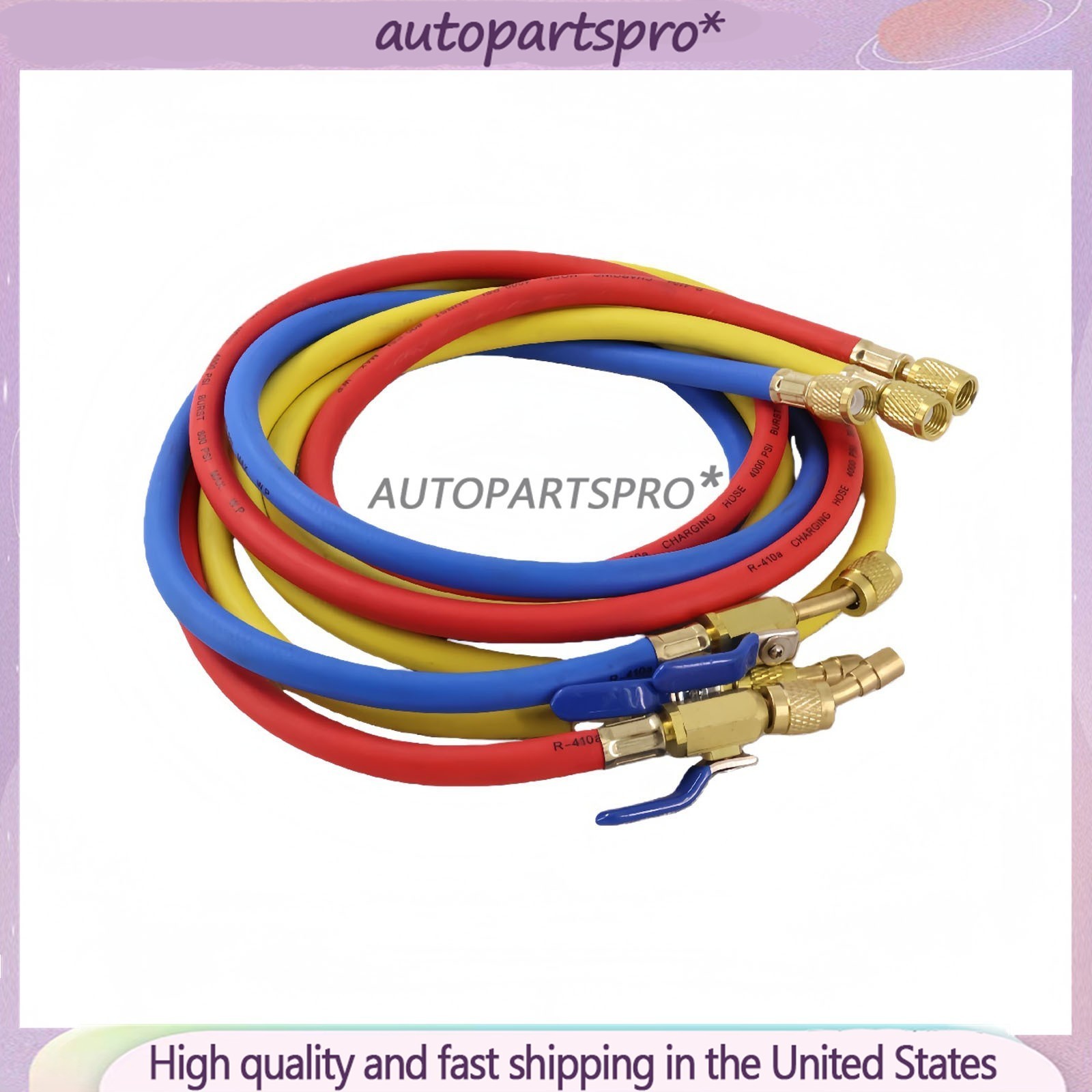 For R-410A Refrige 3Pack 29986 Plus II 1/4″ Hose with Compact Ball Valve 72″
