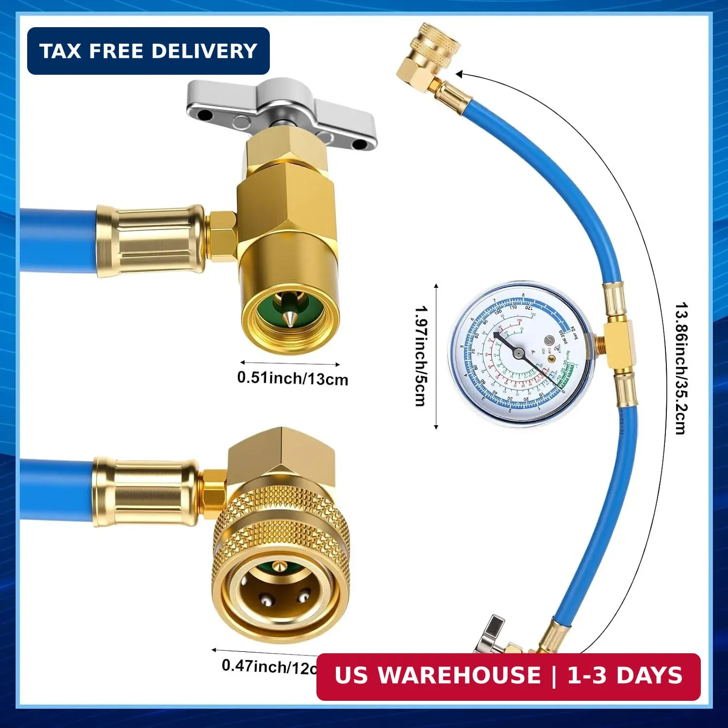 Mudder R134a Refrigerator Recharge Kit with Bpv31 Bullet Piercing Valve, Hose Re