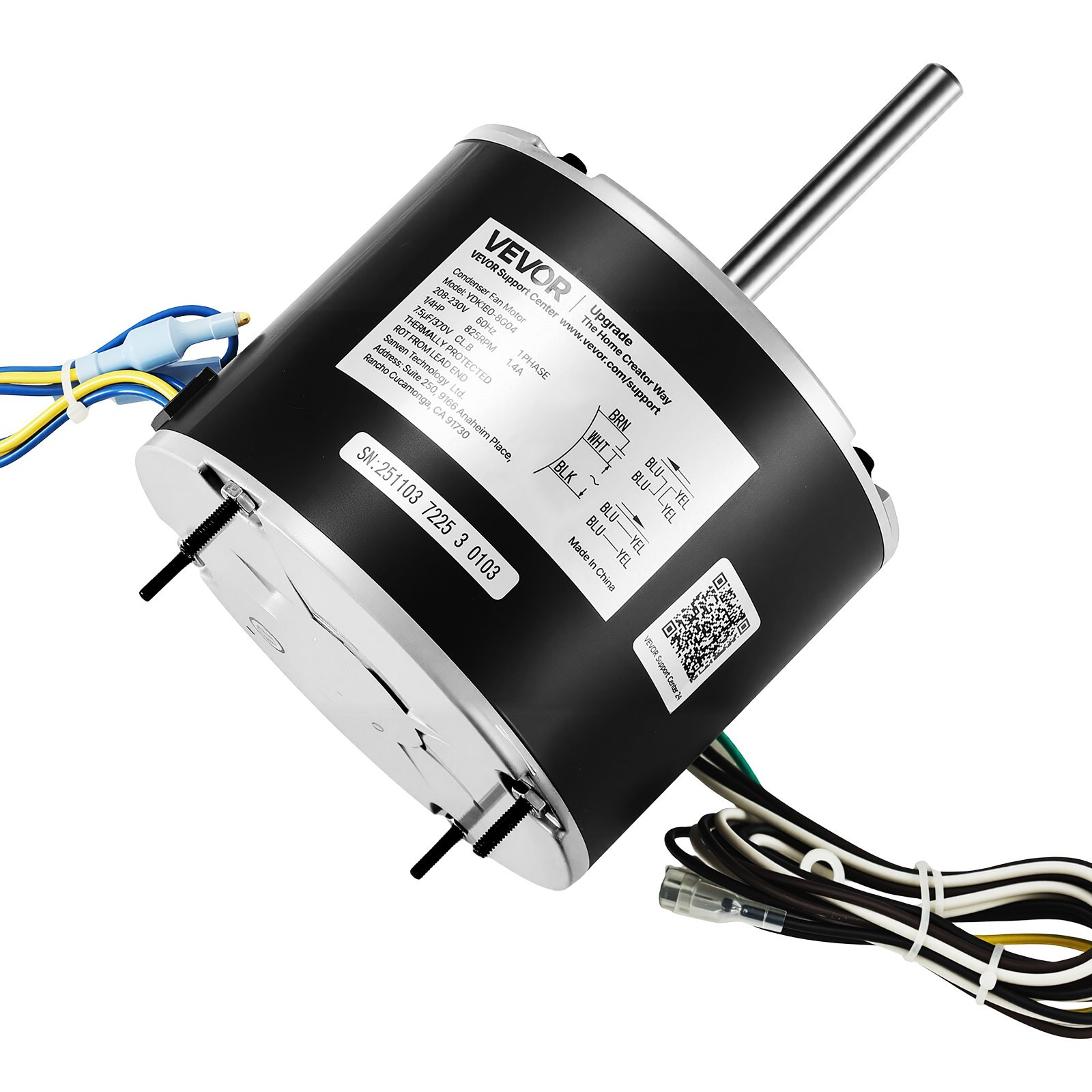 Condenser Fan Motor with Capacitor 1 4HP 825RPM 208-230V Compatible with GE