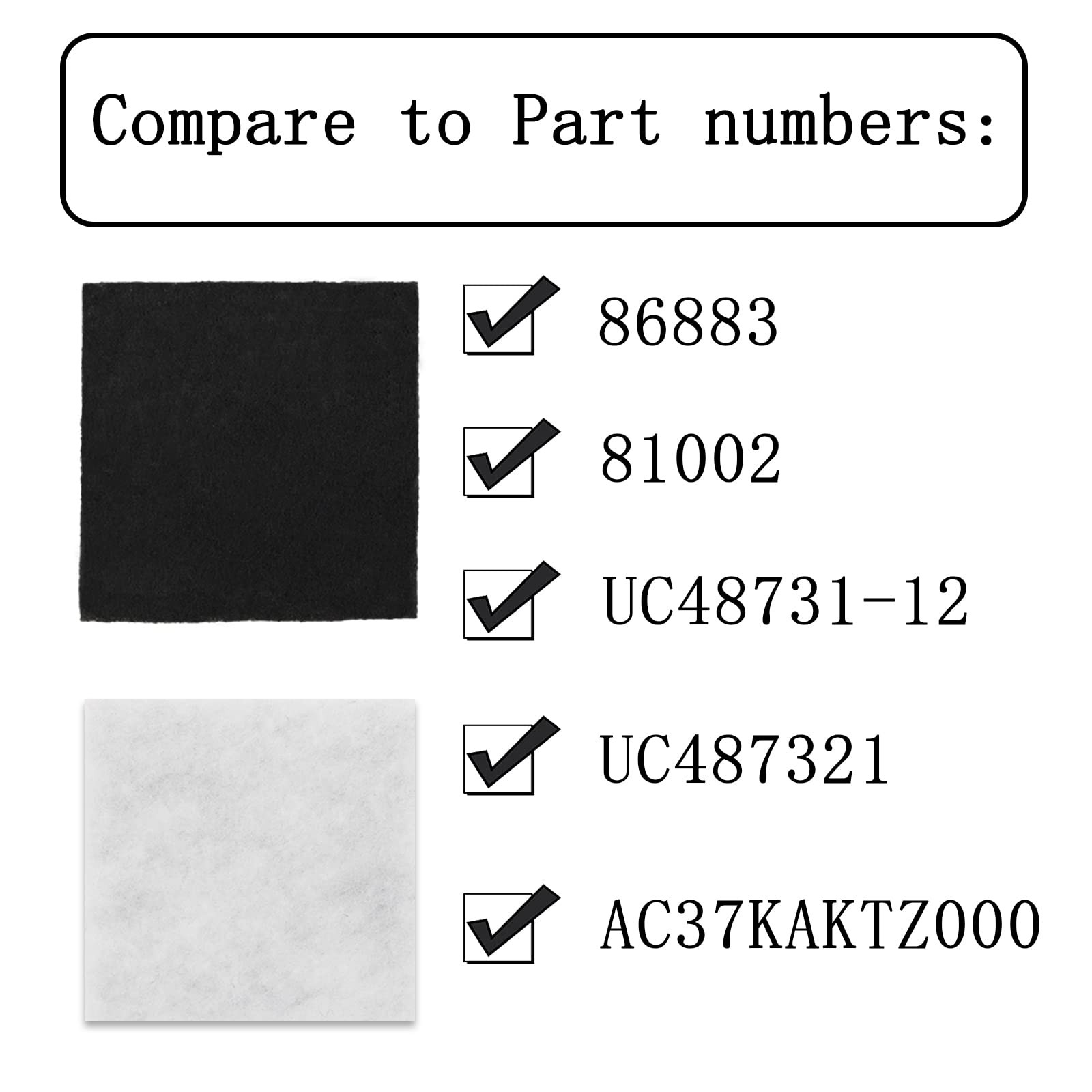 8-Pack CF-1 Foam Filters Compatible with Kenmore Sears Black & White