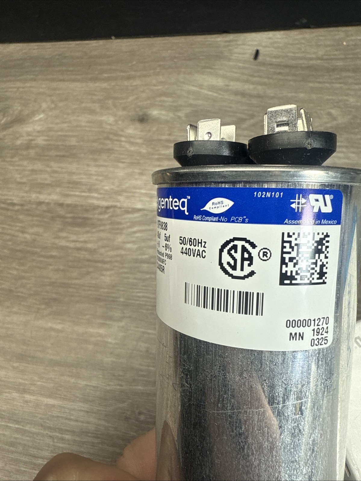 GE/Genteq Dual Run HVAC Capacitor 40/5 uf MFD 440VAC Z97F9856 97F9856 97F9838BZ3
