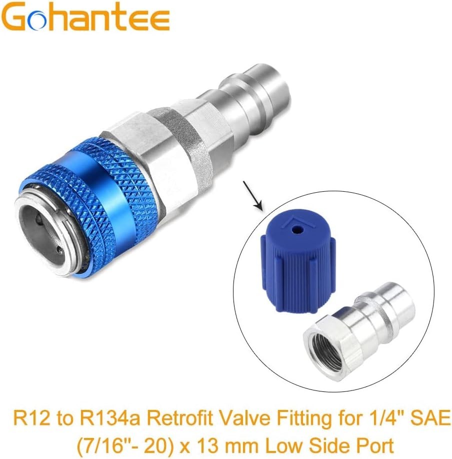 Professional R-12 to R-134a Low Side Adapter with Rubber Seal and Dust Cap