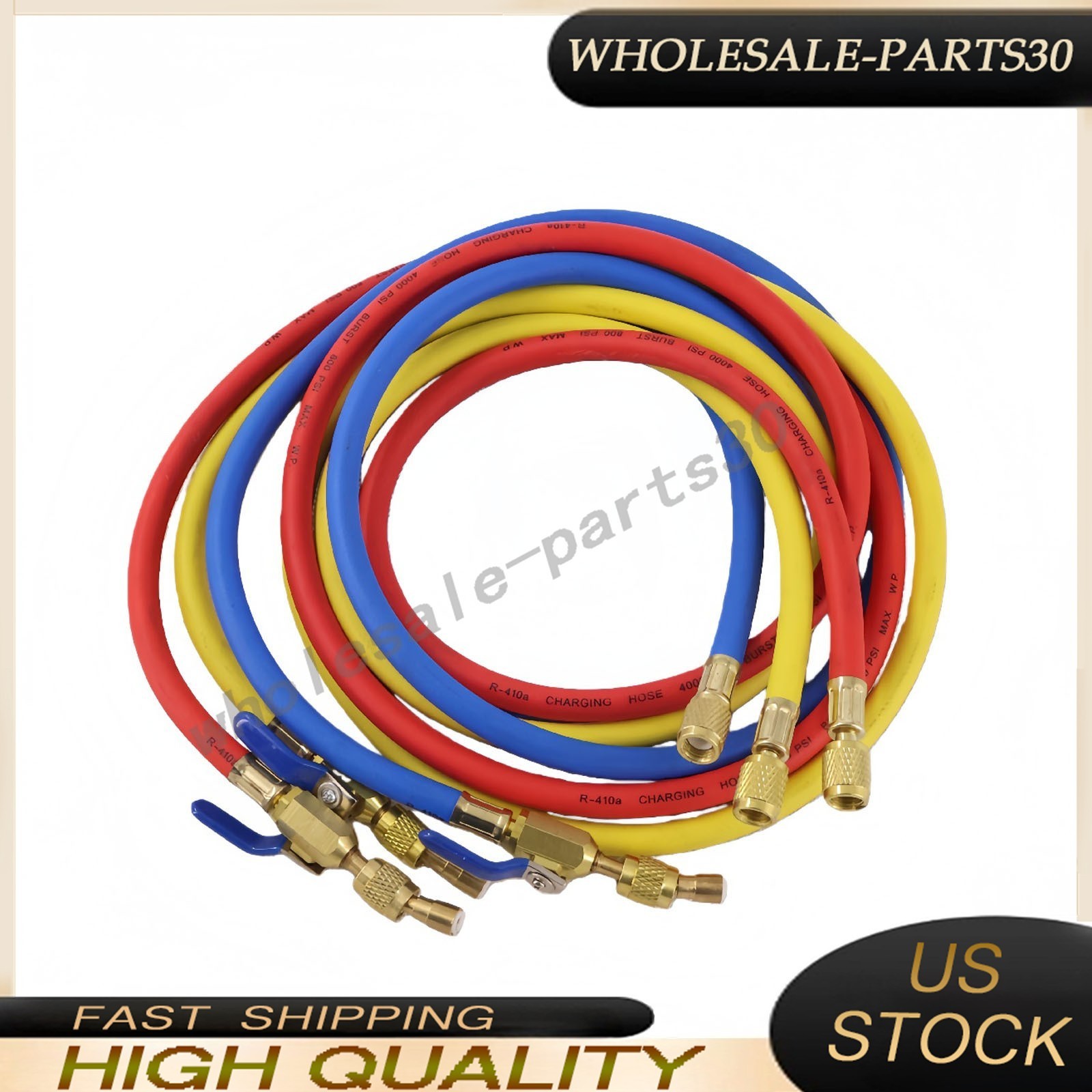 For 29986 Plus II 72″ HVAC Charging Hose Set 1/4″ (3-Pack) NEW USA