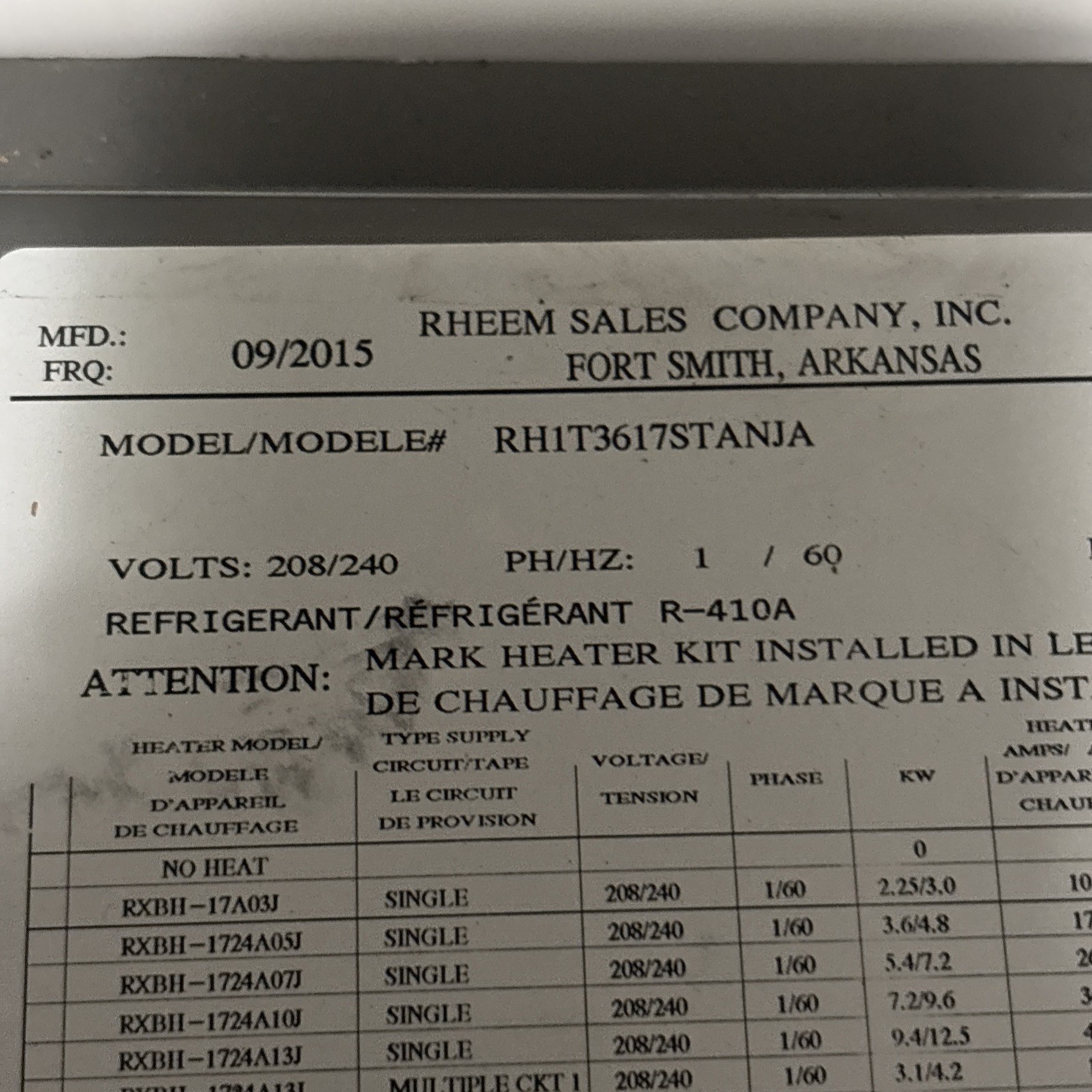 2.5 ton Fan Blower Motor / Module RH1T3617STANJA Only About 6 Mo Old For Rheem