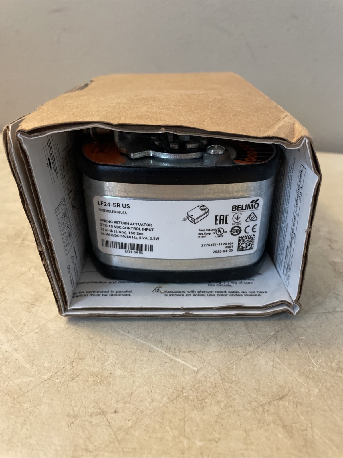 BELIMO LF24-SR US Spring Return Damper Actuator A/DC 24V 50/60Hz 5.0VA 2.5W