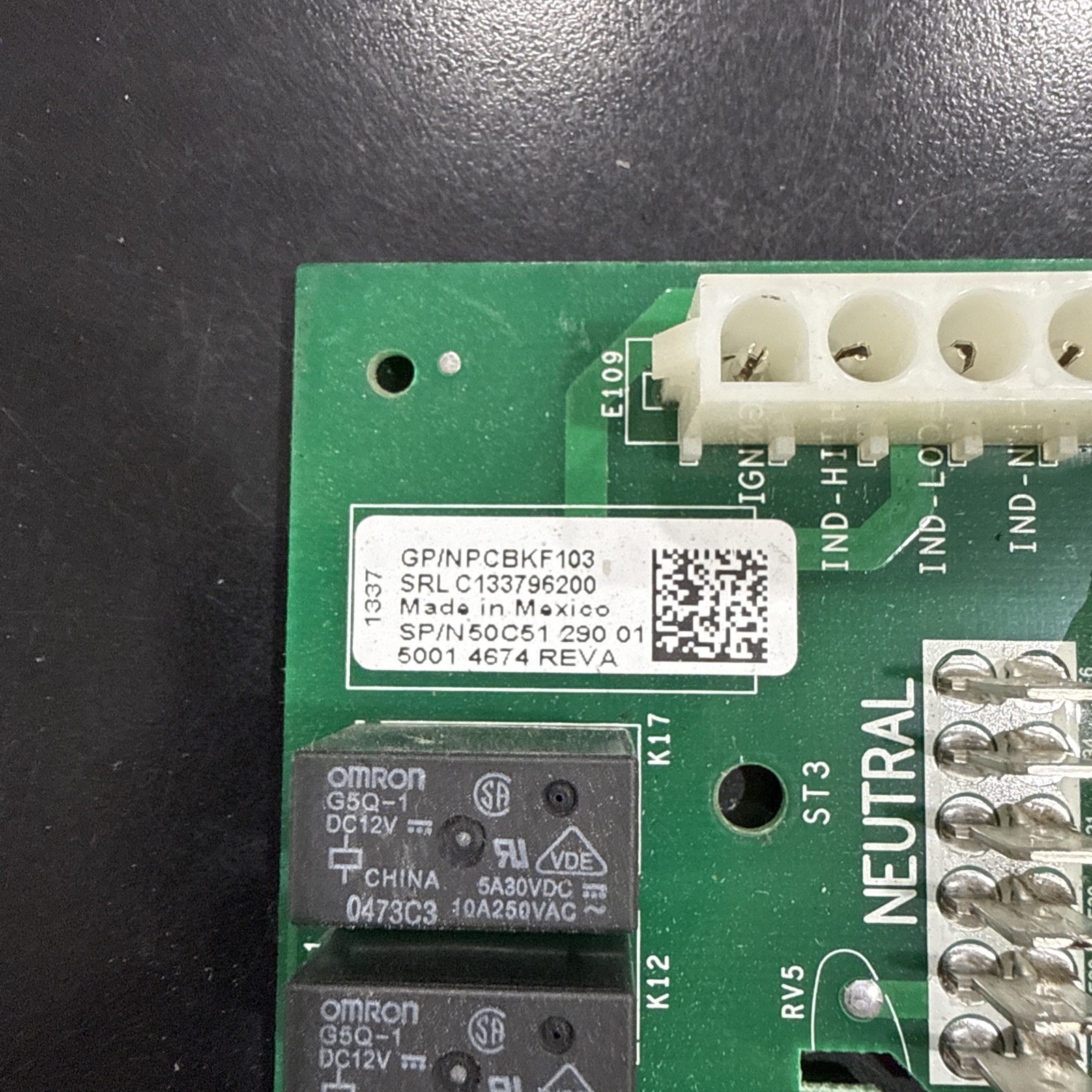 Goodman Emerson PCBKF103 Furnace Control Circuit Board 50C51-290-01