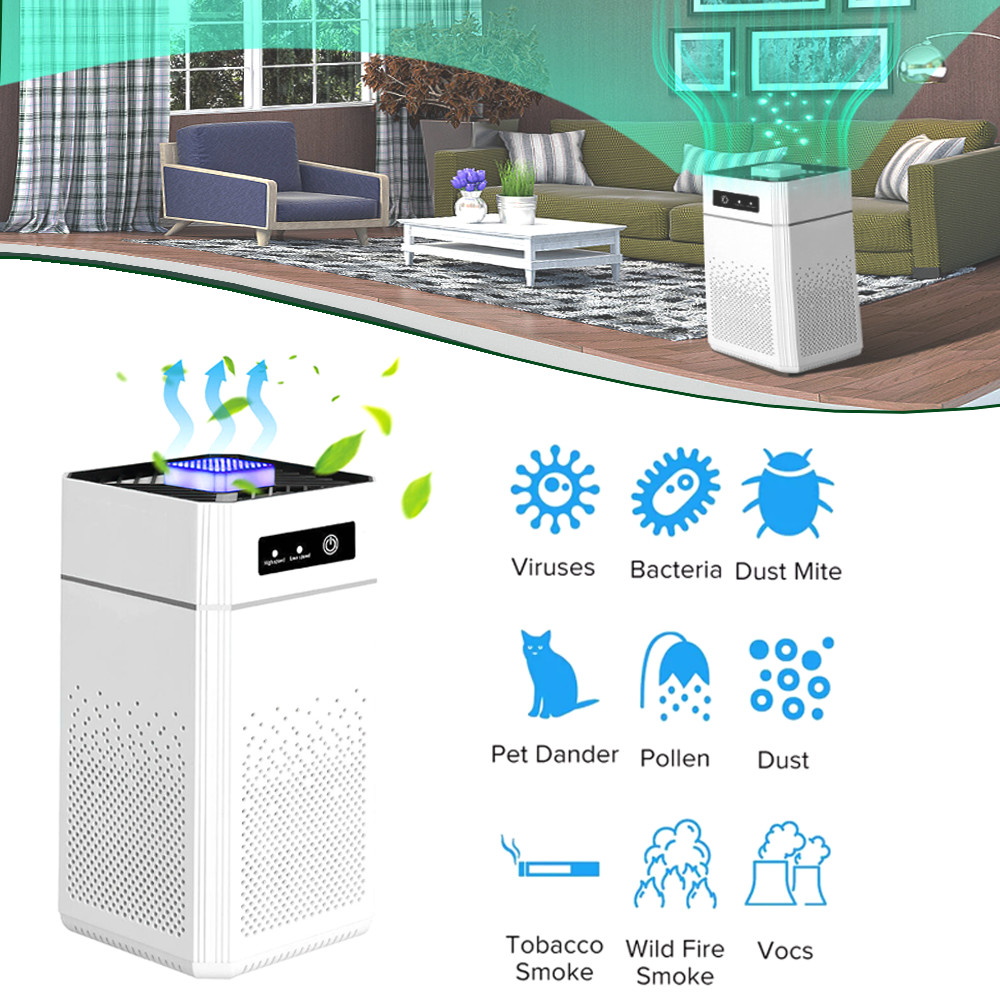 Large Room Air Purifier Home HEPA Washable Filter Air Cleaner for Allergies Pets