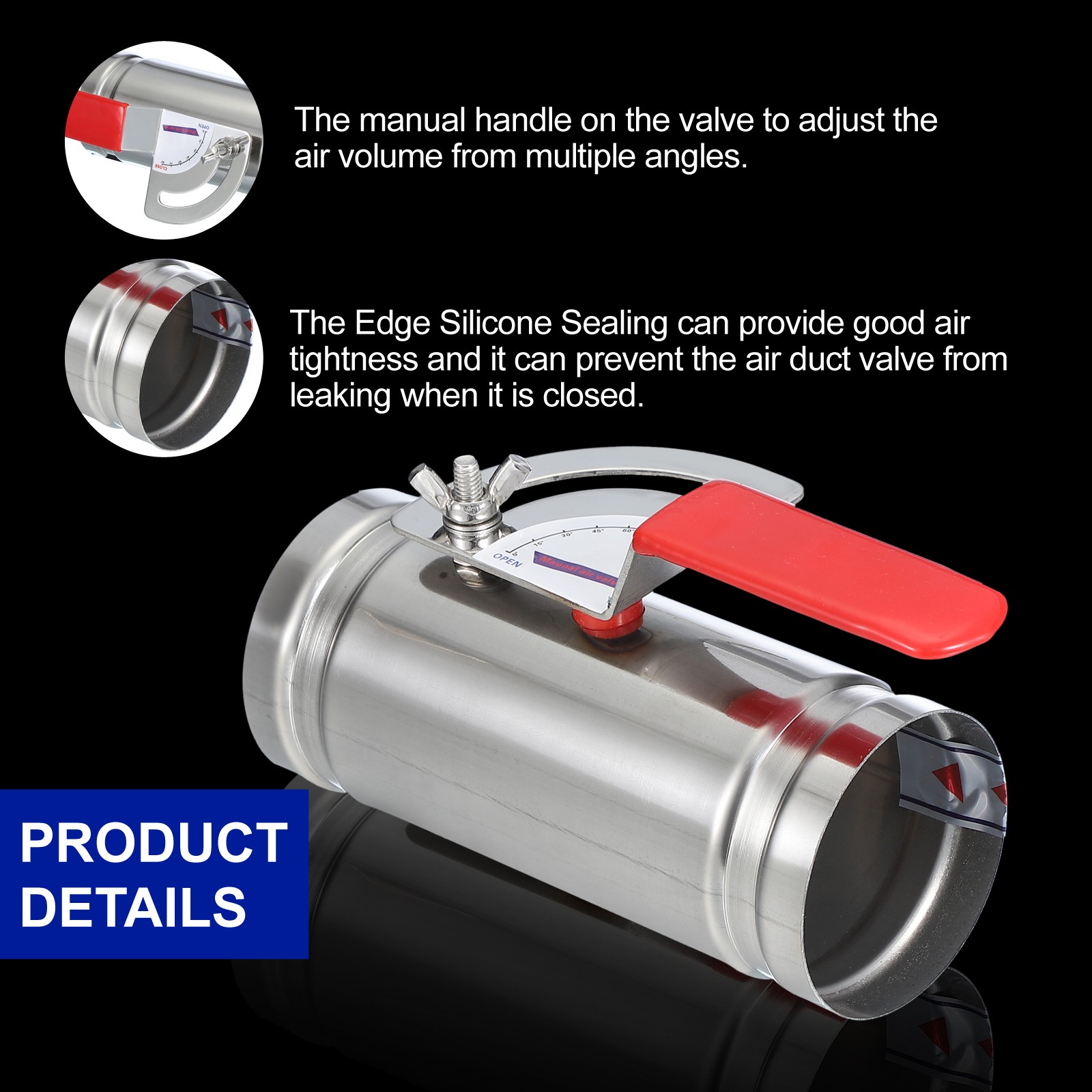 HVAC Duct Manual Volume Backdraft Damper 2.5″ Airflow Ducting Branch Vent Damper