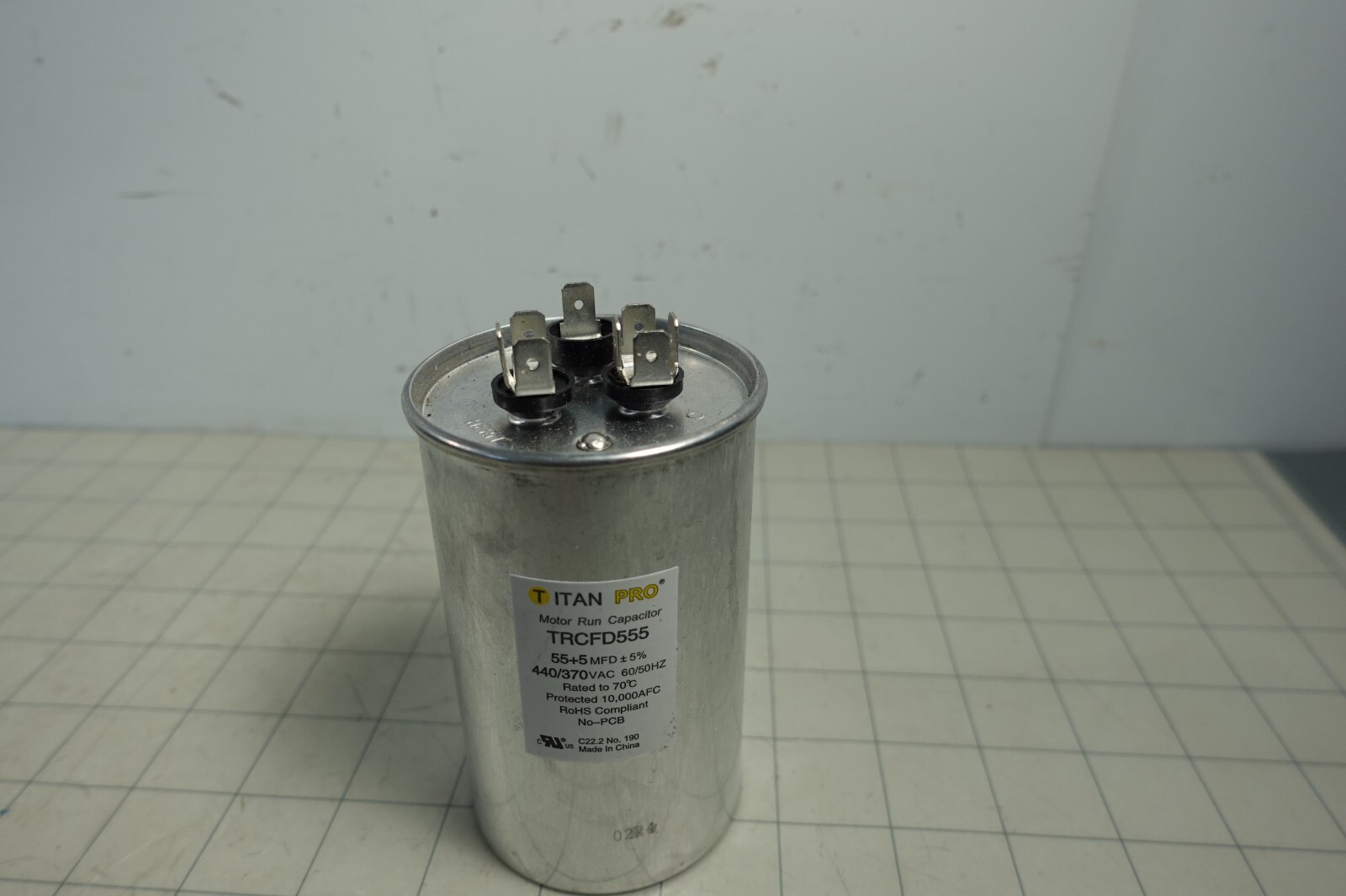 Titan Pro TRCFD555 Motor Run Capacitor 55+5MFD 440/370VAC NEW