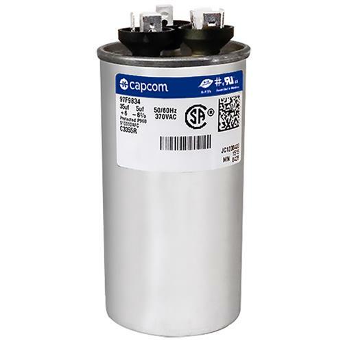 Amana Janitrol Capacitor 35/5 uf MFD x 370 VAC # 97F9834 Genteq GE Replacement