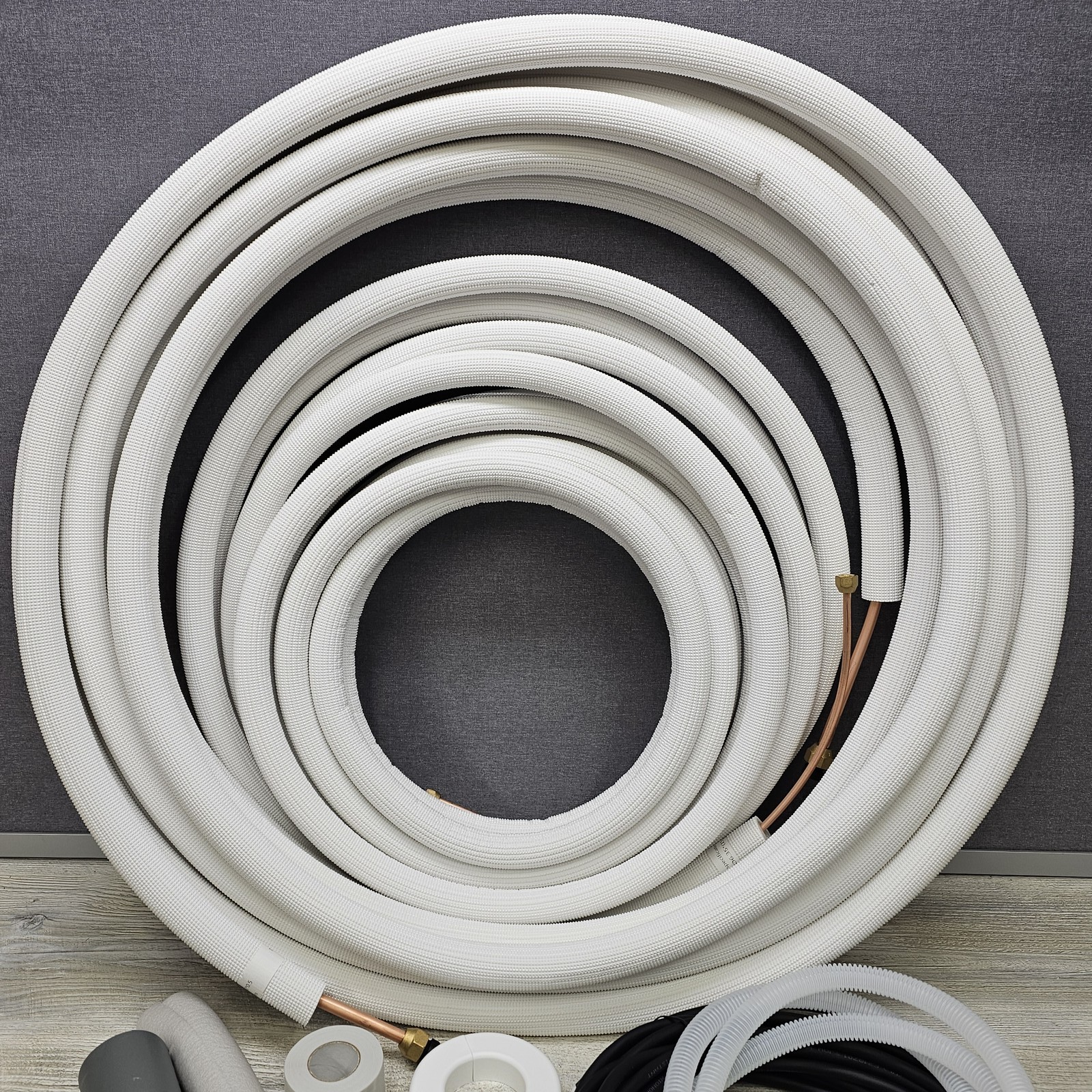 DELLA 50 Ft. Refrigerant Line Set 1/4″ & 3/8″ for Mini-Split AC HVAC Systems