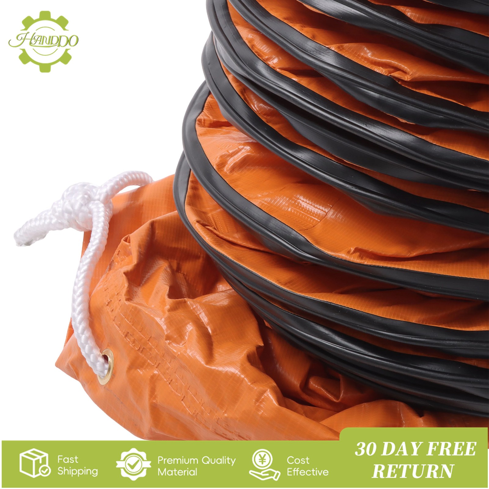 12″×25ft PVC Flexible Duct Hose, HVAC Duct Hosing Flame Retardant for Ventilator