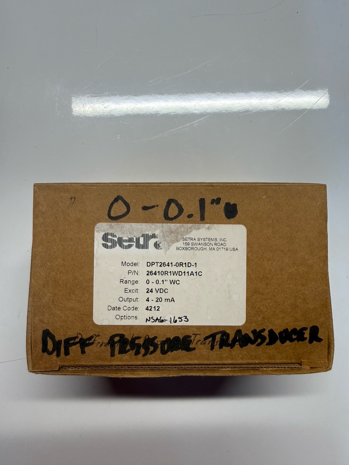 Setra 26410R1WD11A1C DPT2641-0R1D-1 Diff Pressure Transducer 0-0.1″ WC NEW