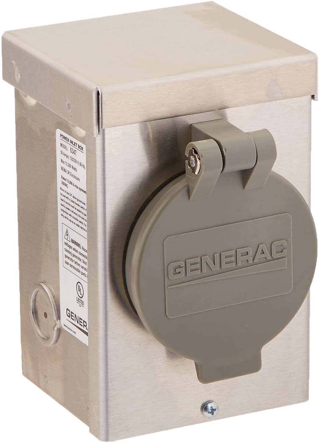 Generac 6347 50A Power Inlet Box 125/250V 12500W NPT