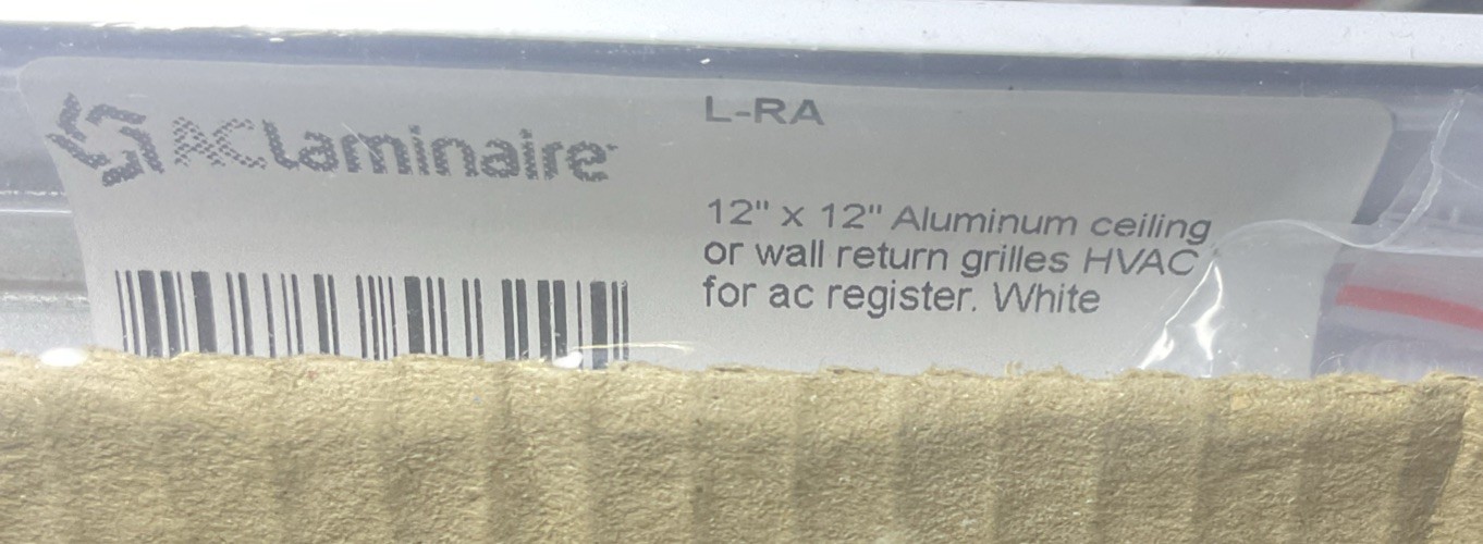 12×12 Aluminum Return Air Grille White Ceiling Wall HVAC Vent Cover