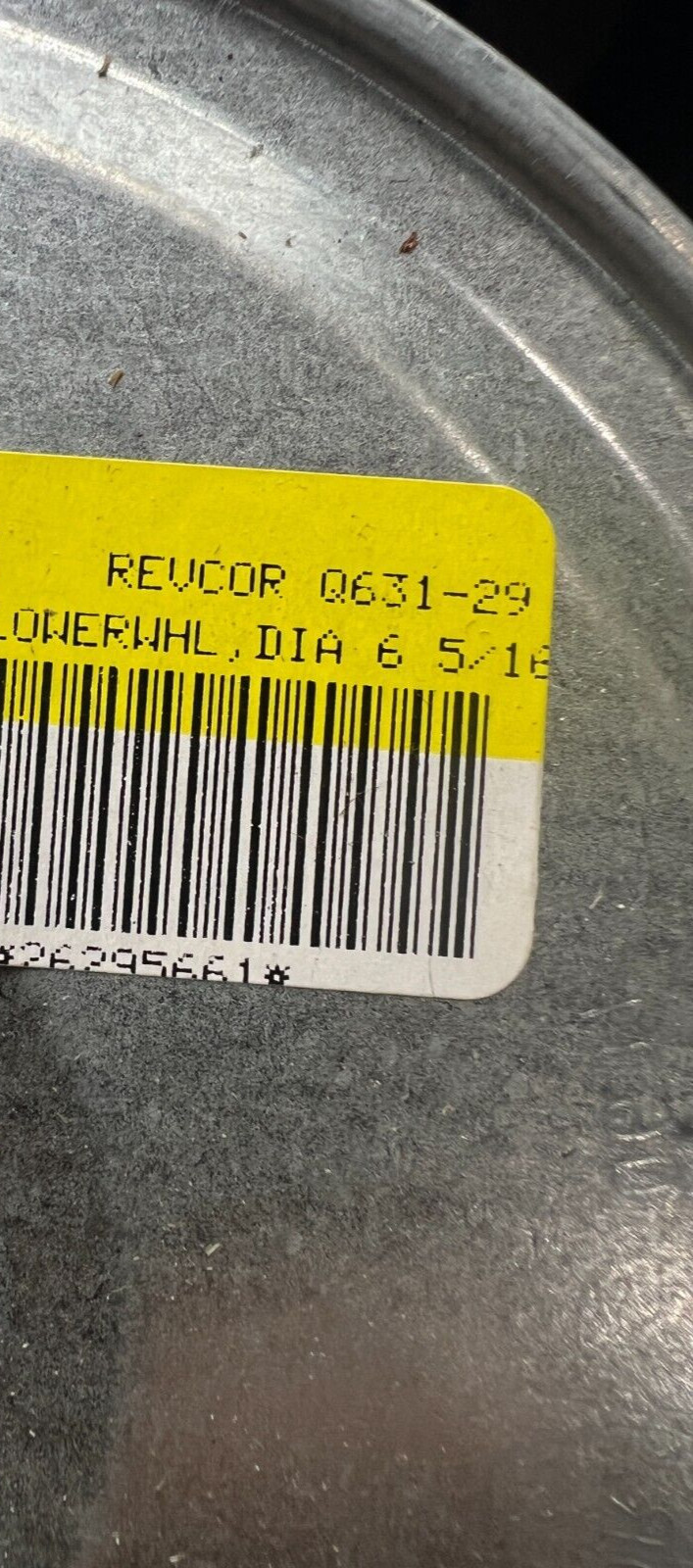 Revcor Q631-293S R Blower Wheel,Dia 6-5/16 In,Width 2-15/16 In, Stainless Steel