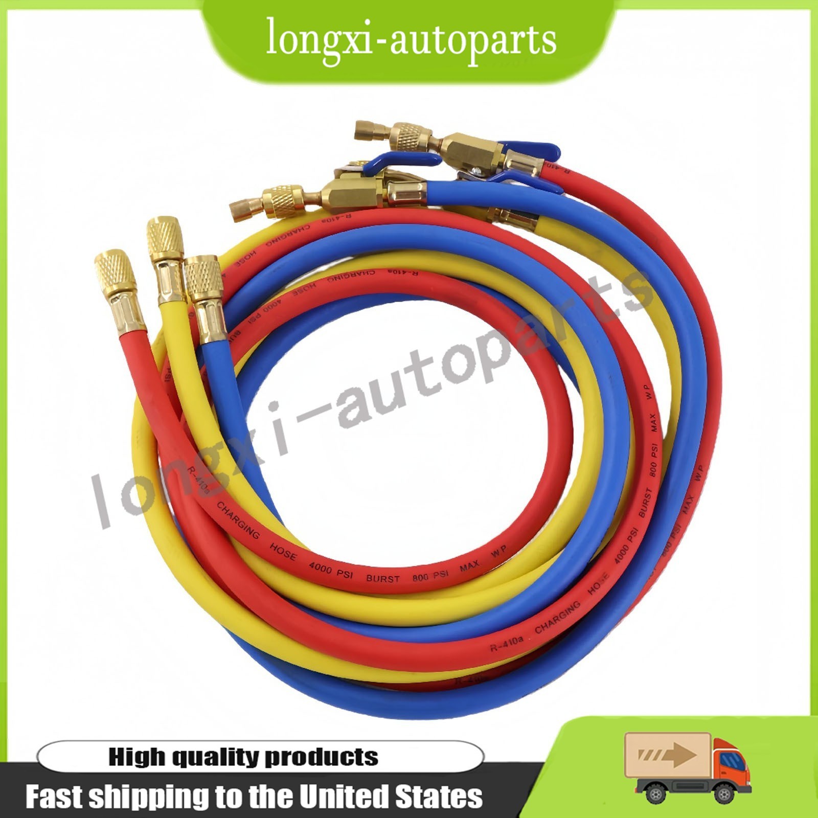 NEW For Yellow Jacket 29986 Plus II 72″ HVAC Charging Hose Set 1/4″ (3-Pack) USA