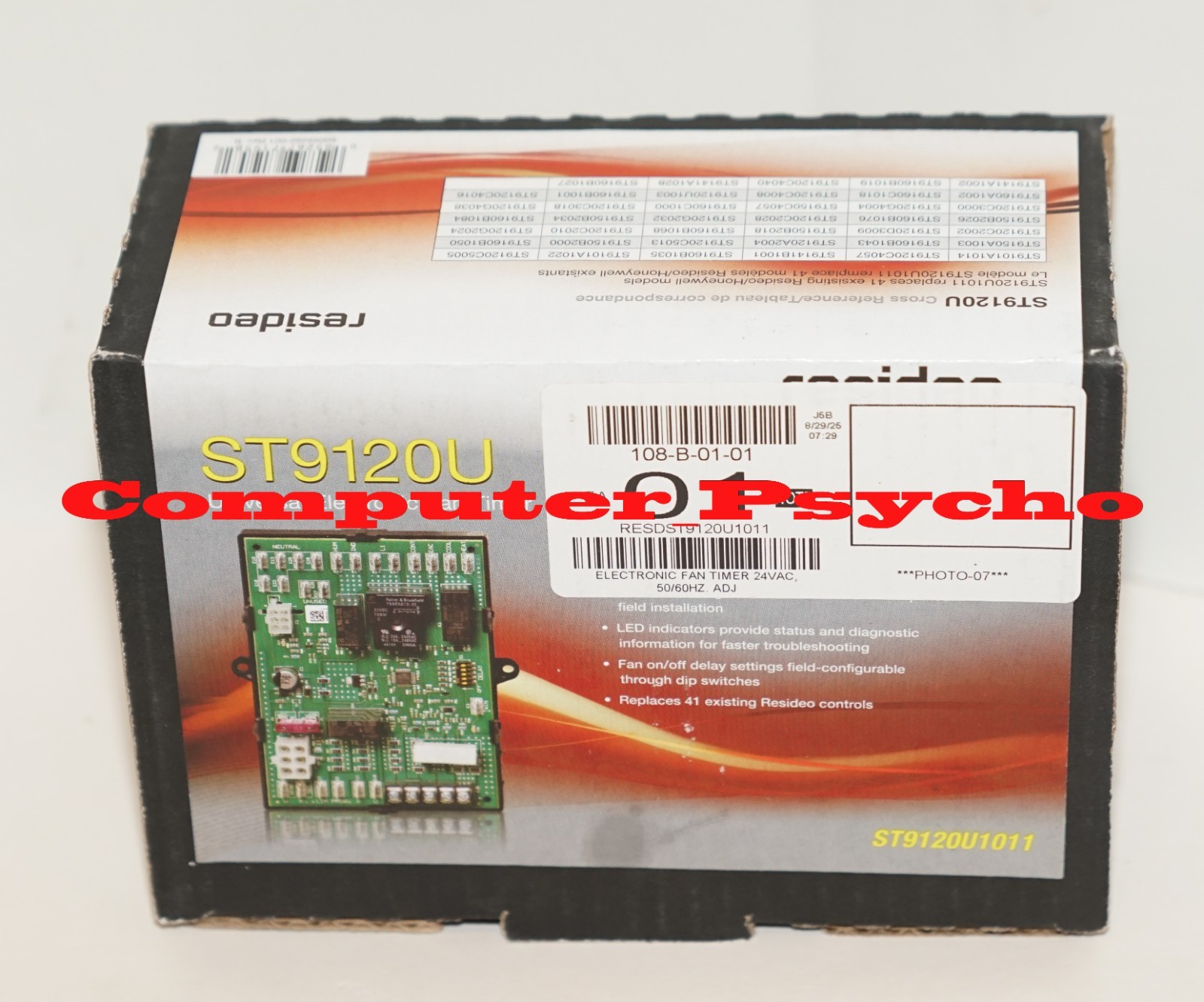RESIDEO ST9120U1011 UNIVERSAL ELECTRONIC FAN TIMER W ADJUSTABLE HEAT 18 TO 30 V