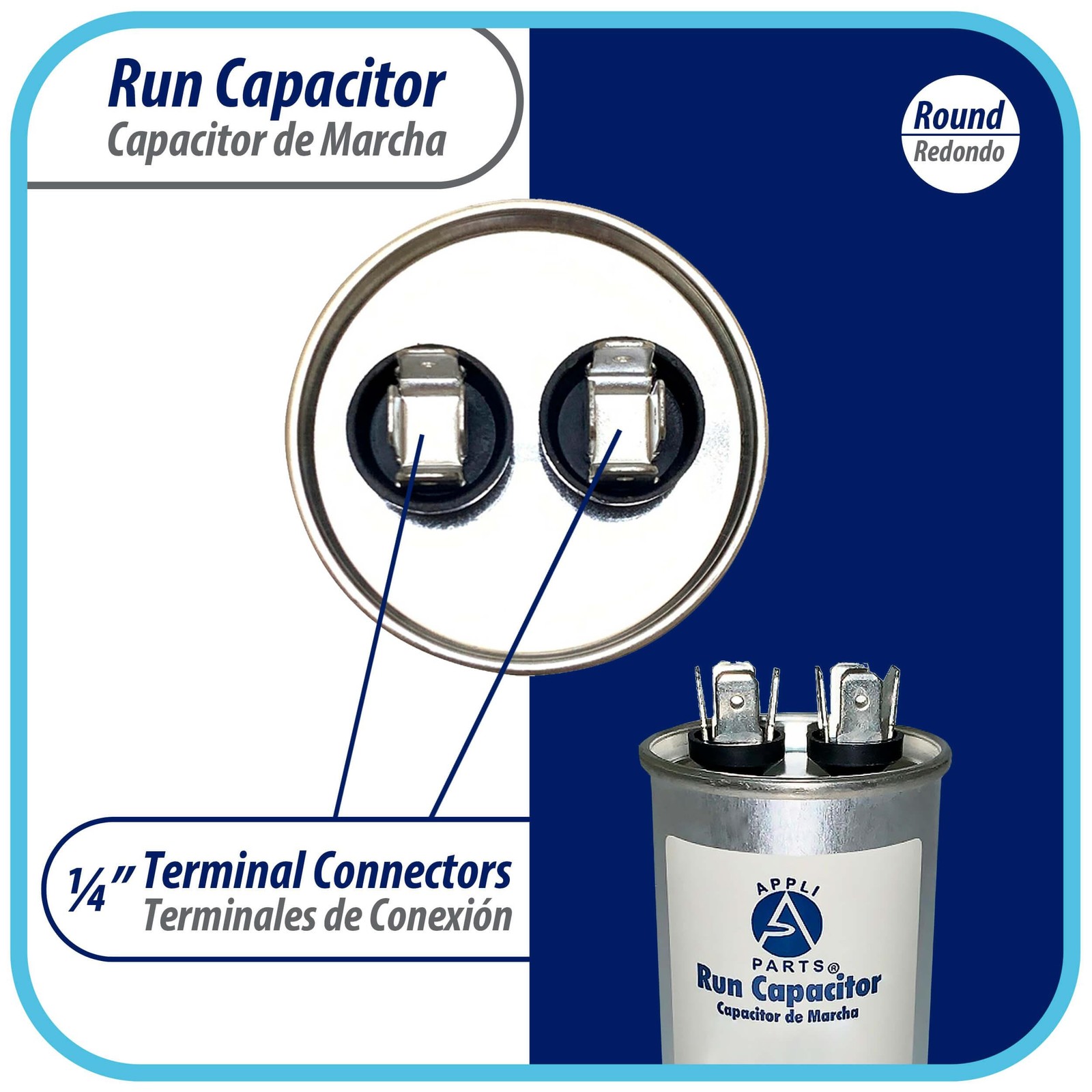 Appli Parts Run Capacitor for ac 30 Mfd uF (microfarads) 370 VAC or 450 VAC CBB6