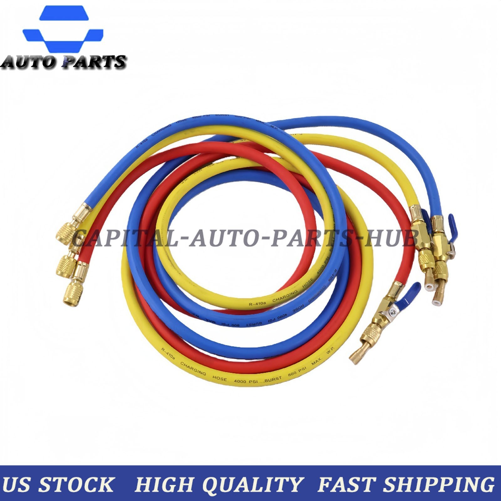 3Pack 29986 Plus II 1/4″ Hose with Compact Ball Valve 72″ for R-410A Refrige USA