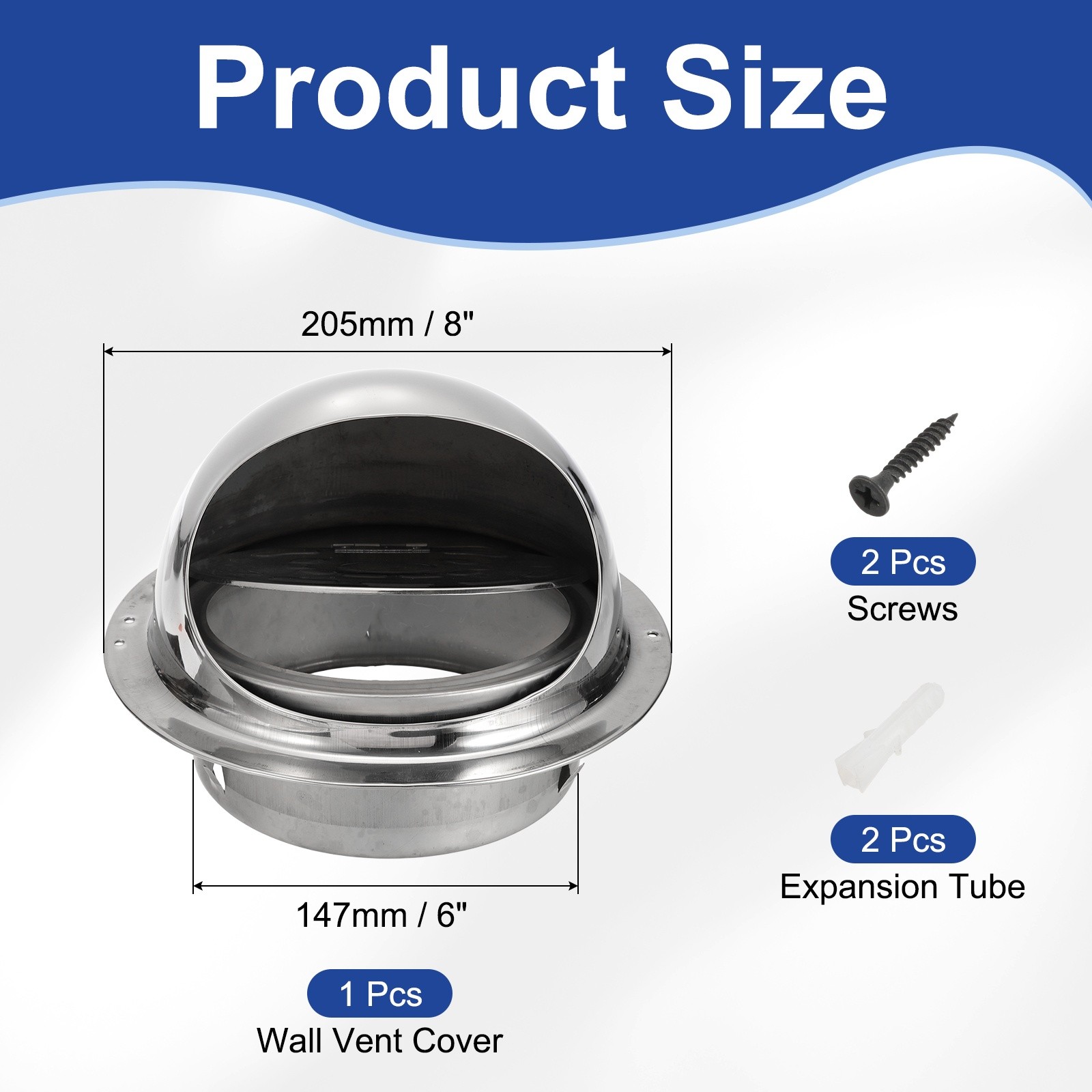 6 Inch Vent Cover, Round Exhaust Vent for Ventilation System 1 Set