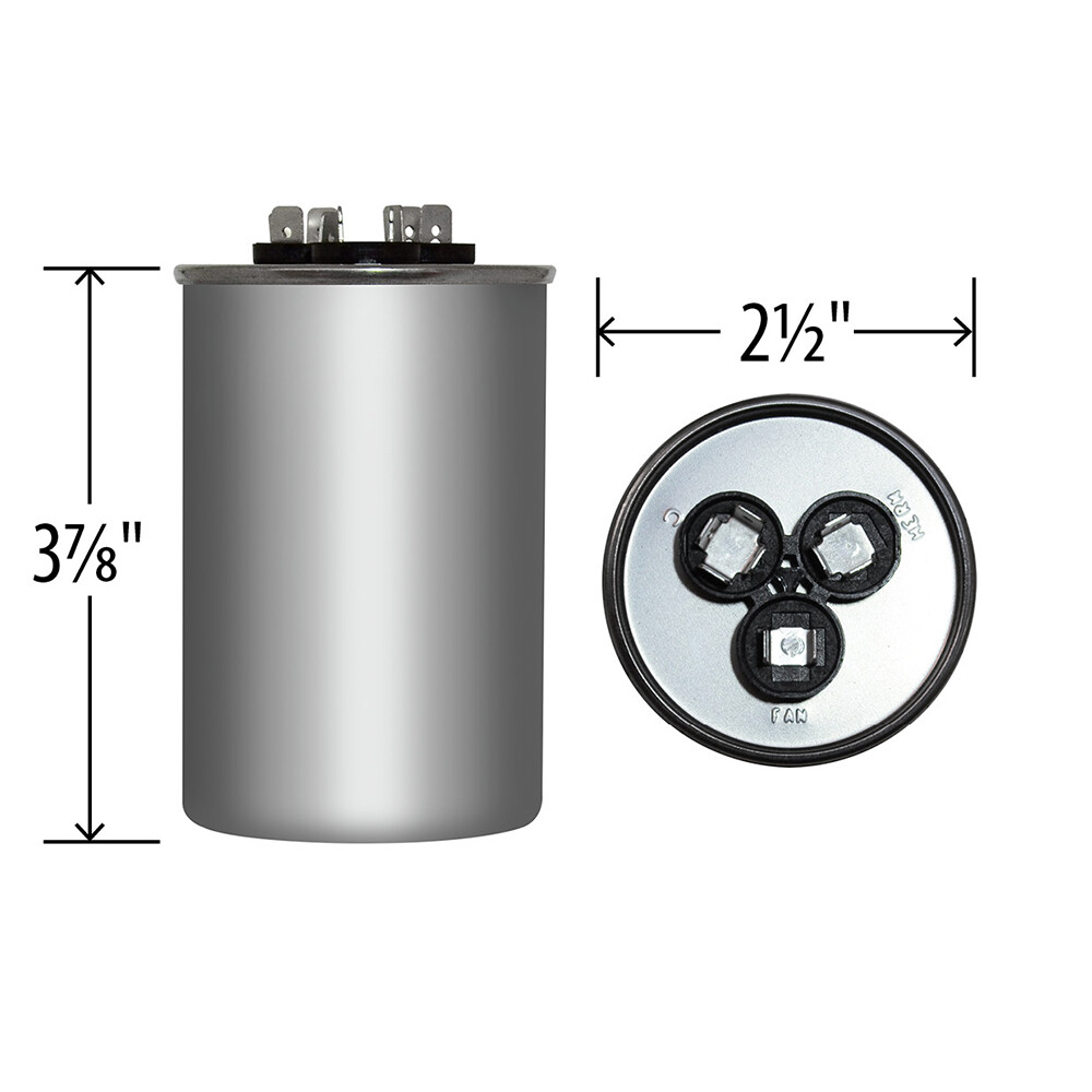 40/7.5 uf MFD 370 440 VAC Capacitor replaces GE Genteq Capcom C34075R C44075R