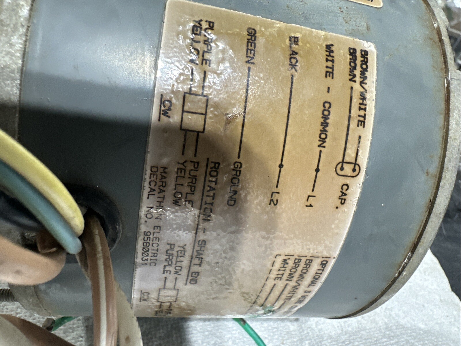 Mod. 1WD48A11T2009B P Condenser Fan Motor 1/4-HP 1075-RPM