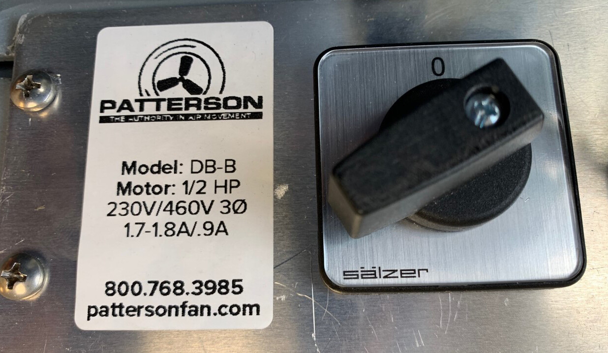 PATTERSON DB-B STANDARD DUTY INDUSTRIAL CEILING FAN, 460 VAC, 55KR40, NEW!