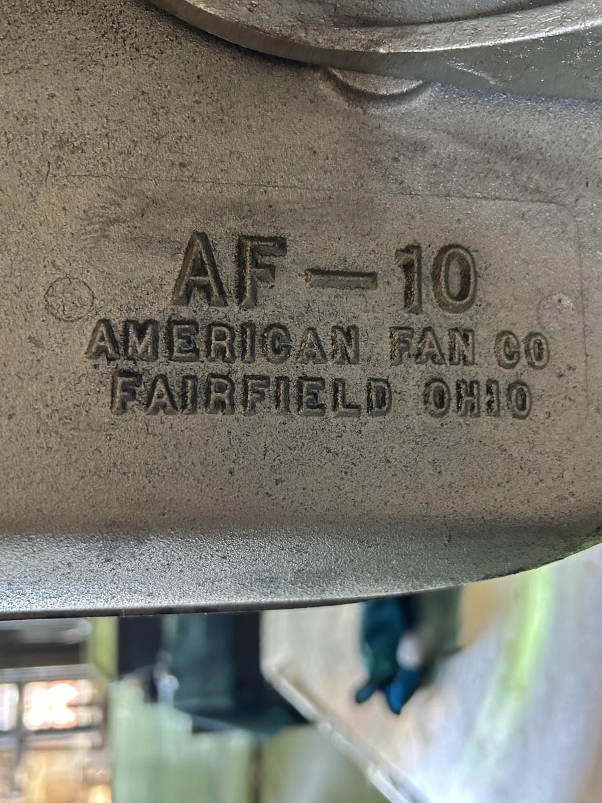 American Fan AF-10 Centrifugal Blower w/ Baldor 3ph .5hp Motor 220/440V 1425 rpm