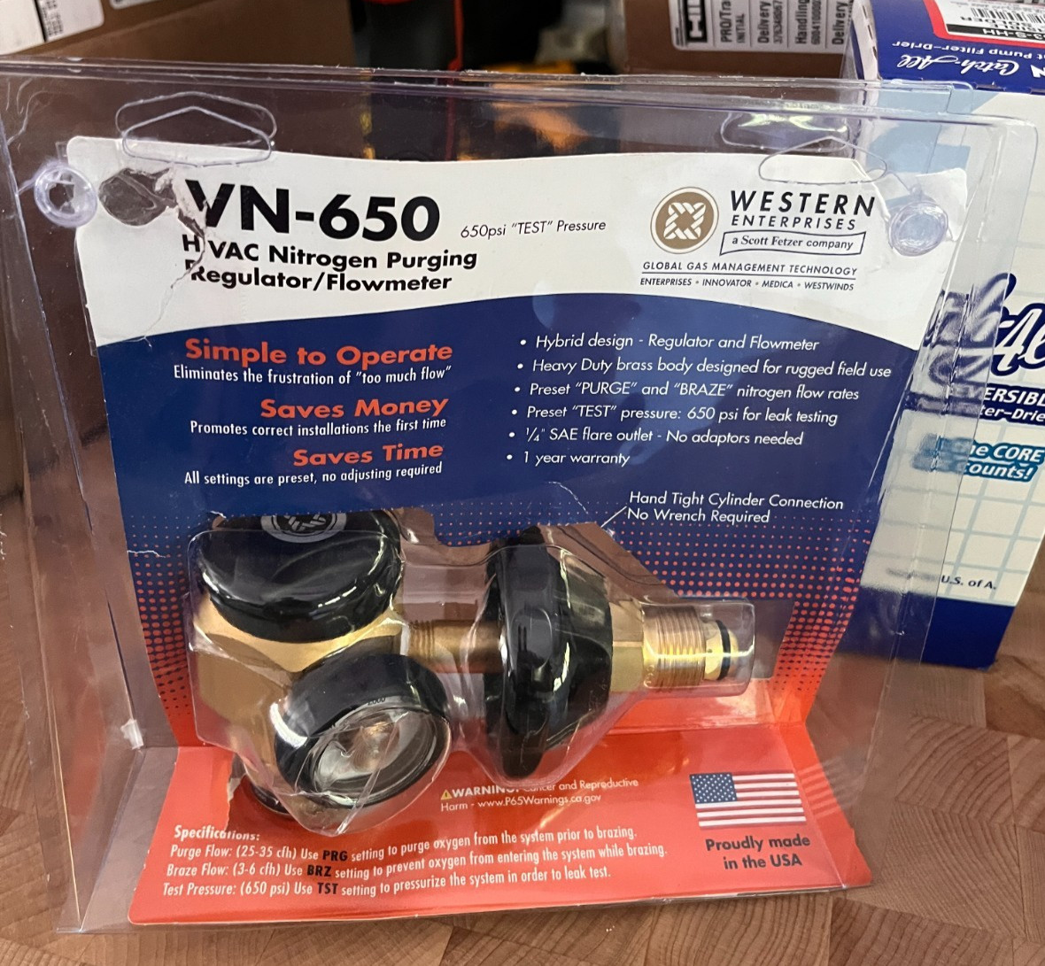 Western Enterprises VN-650 Flowmeter Nitrogen Purging Regulator w/650 PSI Test