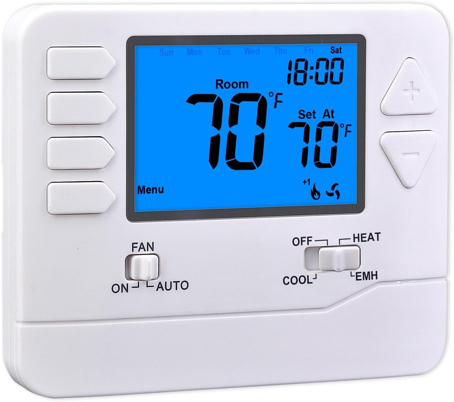 Non-Programmable Heat Pump Thermostat for Home Up to 2 Heat/1 Cool