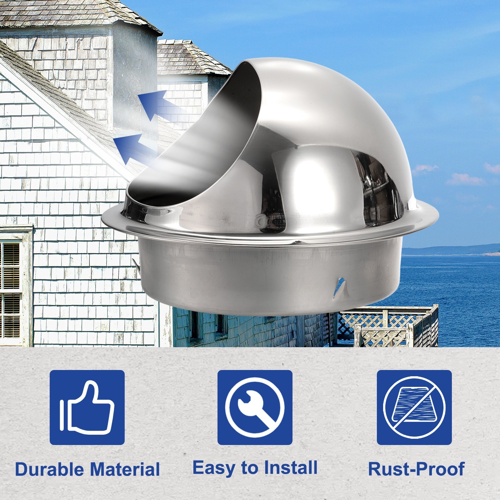 7 Inch Vent Cover, Round Exhaust Vent Cover for Ventilation System 1 Set