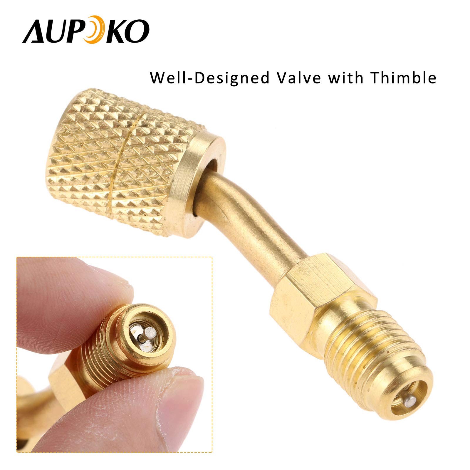 R410A Adapter 5/16″ SAE Female Quick Couplers to 1/4″ 5/16 inches, Gold
