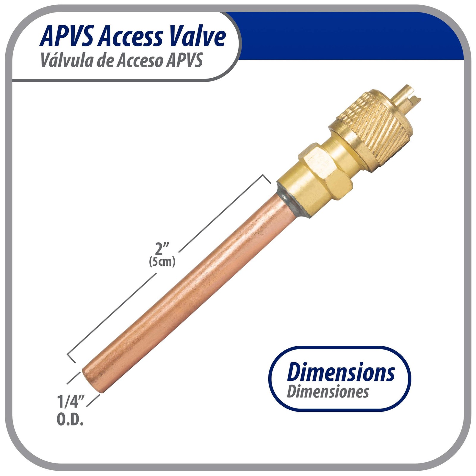 Appli Parts APVS-14142K10 10 Pack 1/4 in SAE Access Schrader Valve x 1/4 ODF x 2