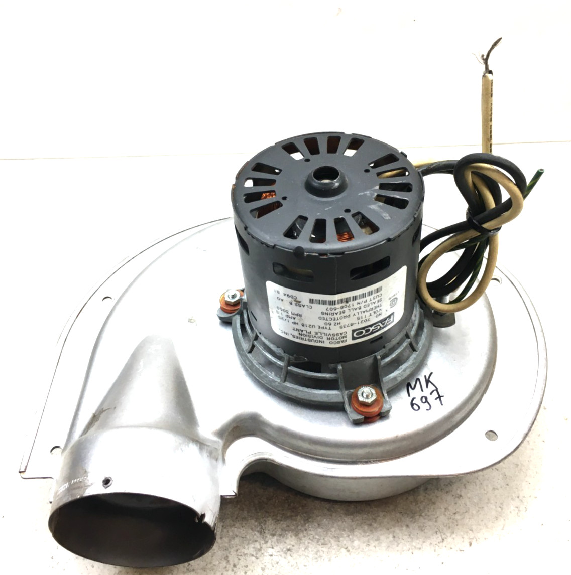 FASCO 7021-8735 1708-607 Draft Inducer Blower Motor Assembly 115V used #MK697
