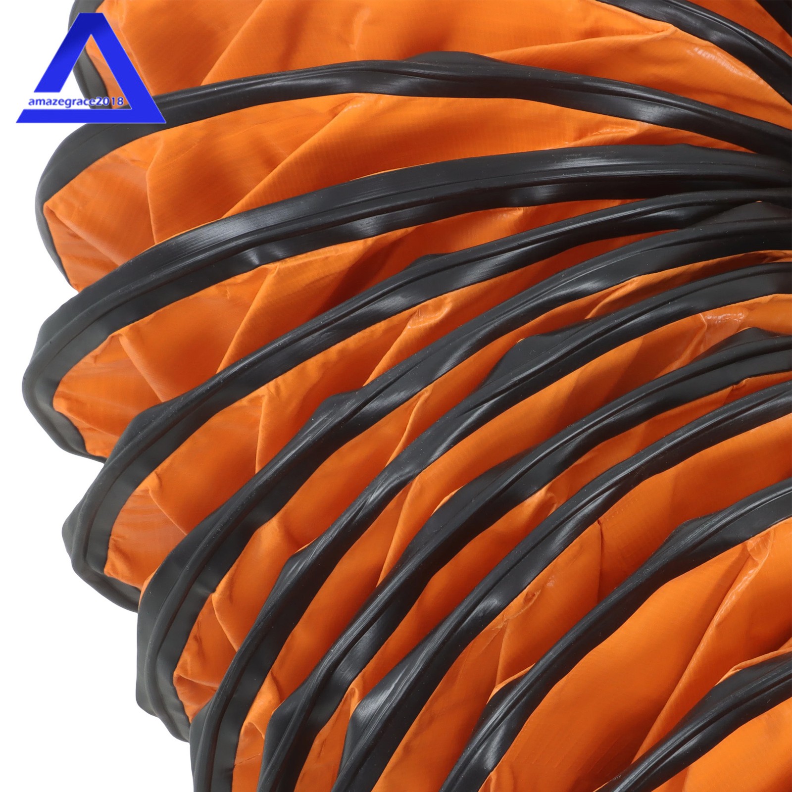 PVC Flexible Duct Hose for Utility Blower with S Hook & Steel Support 8″ × 25FT