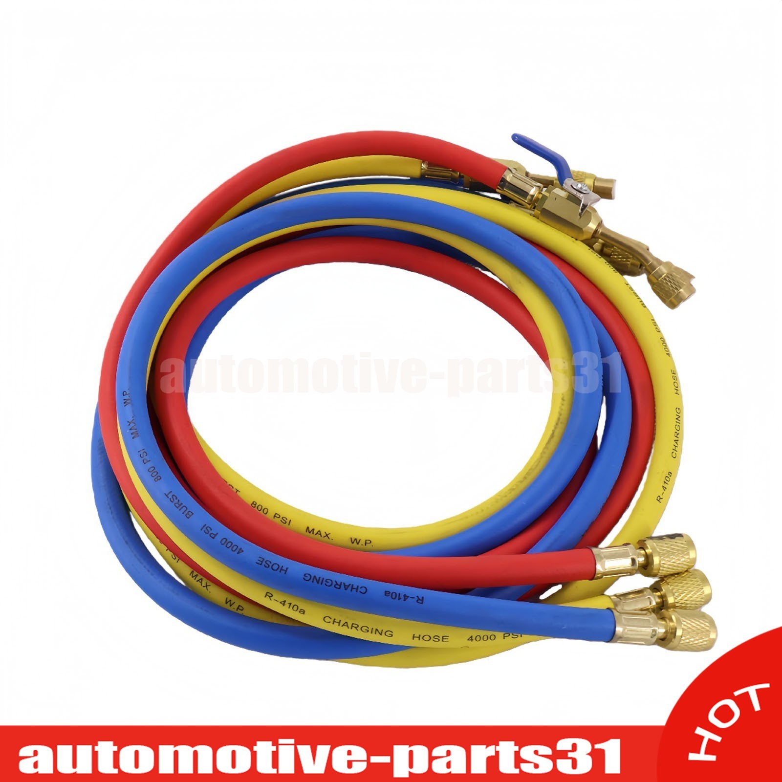 NEW For 29986 Plus II 72″ HVAC Charging Hose Set 1/4″ (3-Pack) US