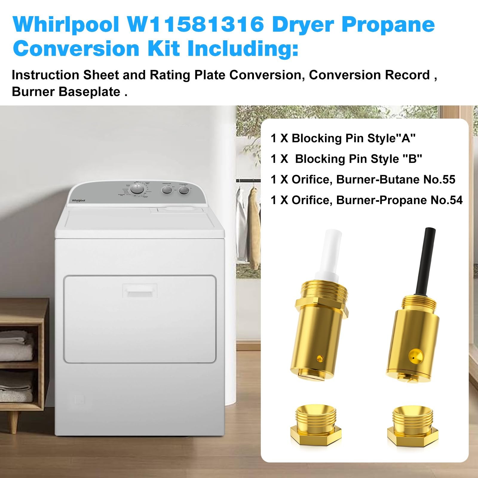 W11581316 Gas Dryer LP Conversion Kit FOR Whirlpool Maytag
