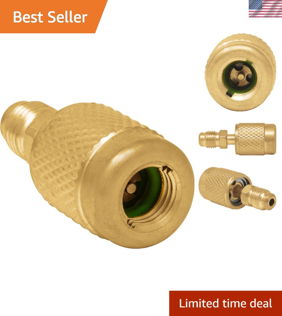 Solid Brass Low Loss HVAC Fittings | 5/16in x 1/4in with Anti-Blow Back
