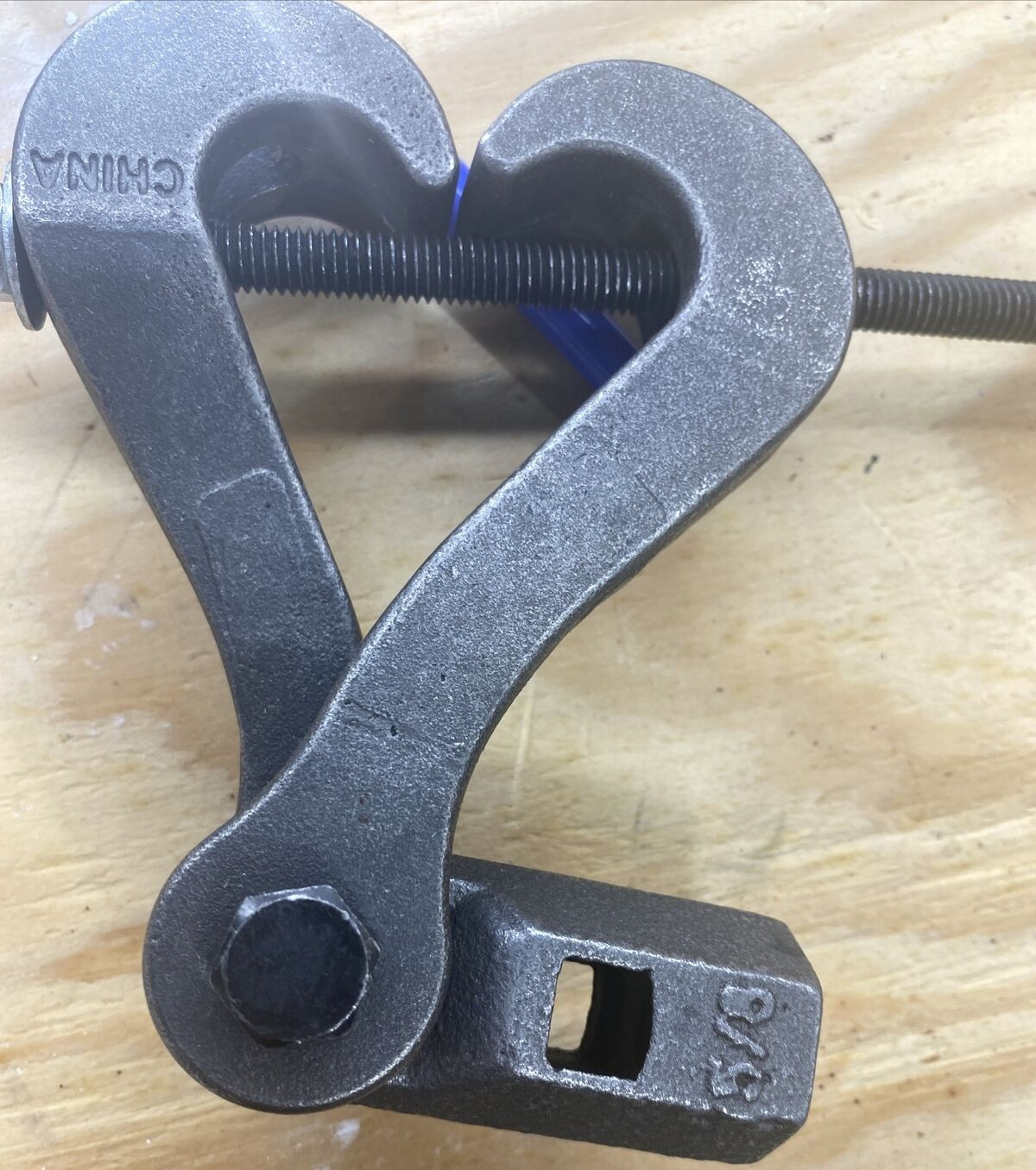 Lot of 2) Tong Style Beam Clamp – for 5/8″ Rod, Suspension Hook, Forged Iron