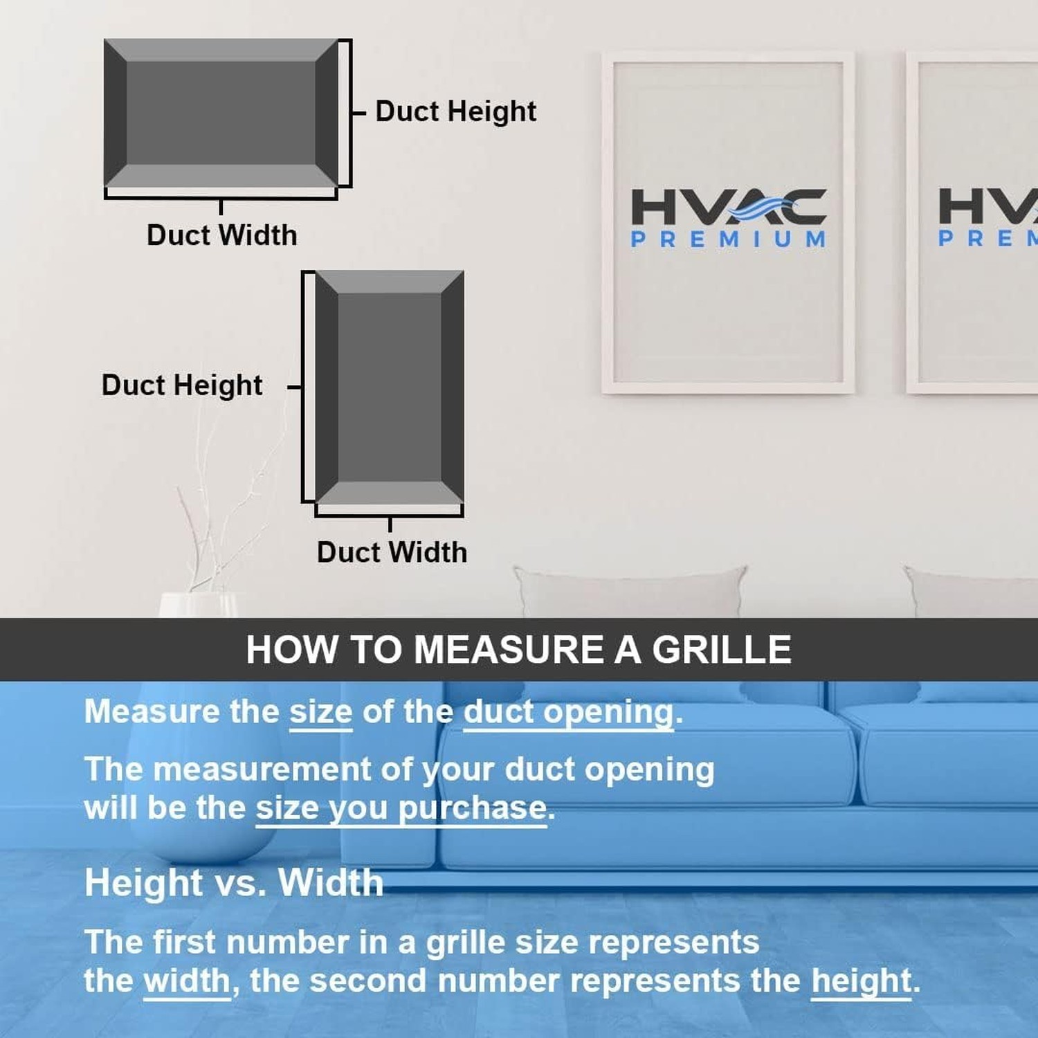 HVAC Premium 12” x 16” Return Air Grille – Sidewall and Ceiling – HVAC Vent…