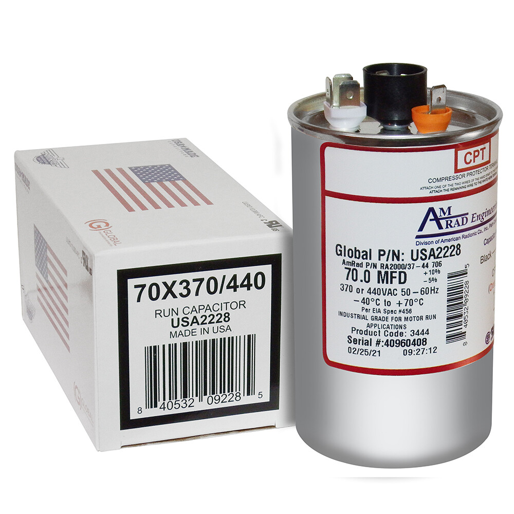 USA2228 70.0 MFD 370 or 440VAC 50-60 HZ # VA2000/37-44-706