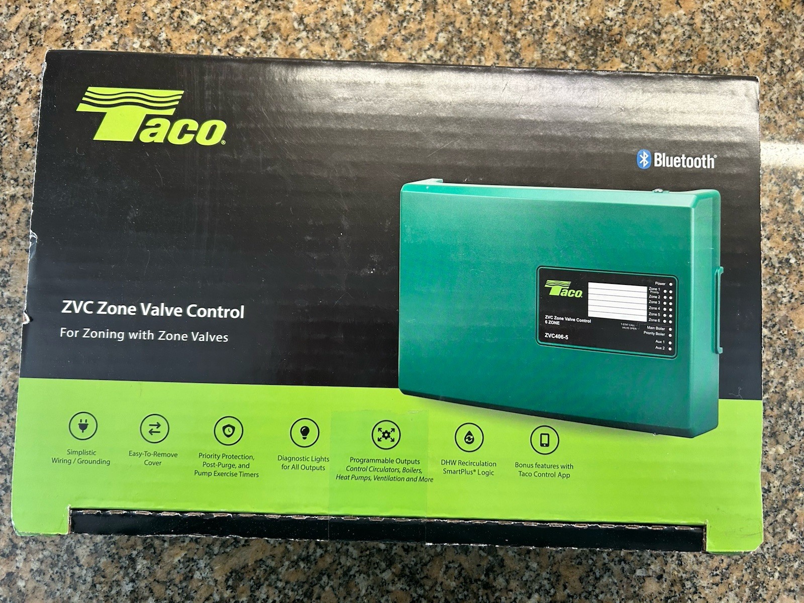 Taco ZVC404-5 4-Zone Zone Valve Control Panel, 120V 0.5A, Metal