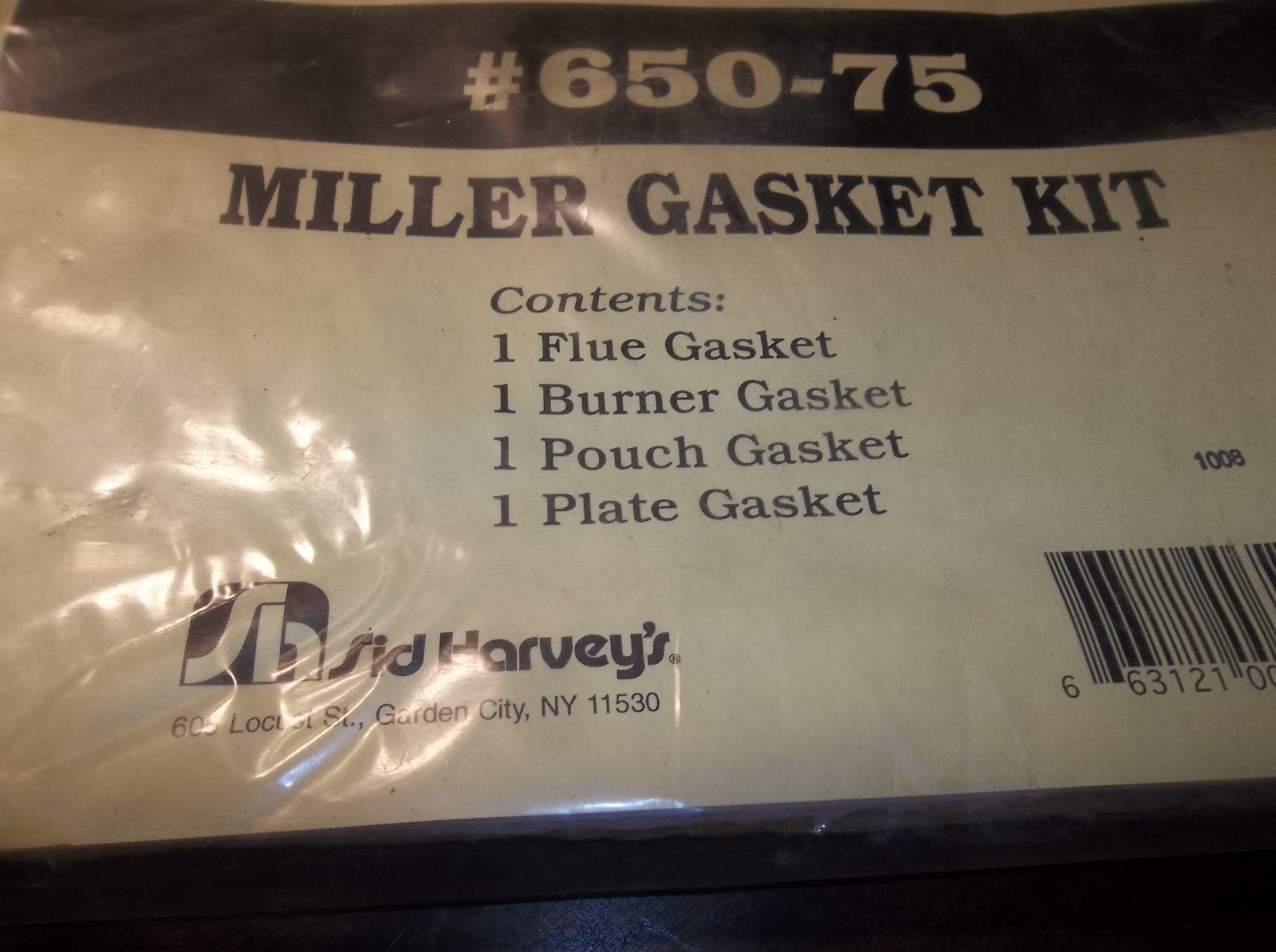 NEW SID HARVEY MILLER FURNACE BOILER GASKET SET KIT # 650-75