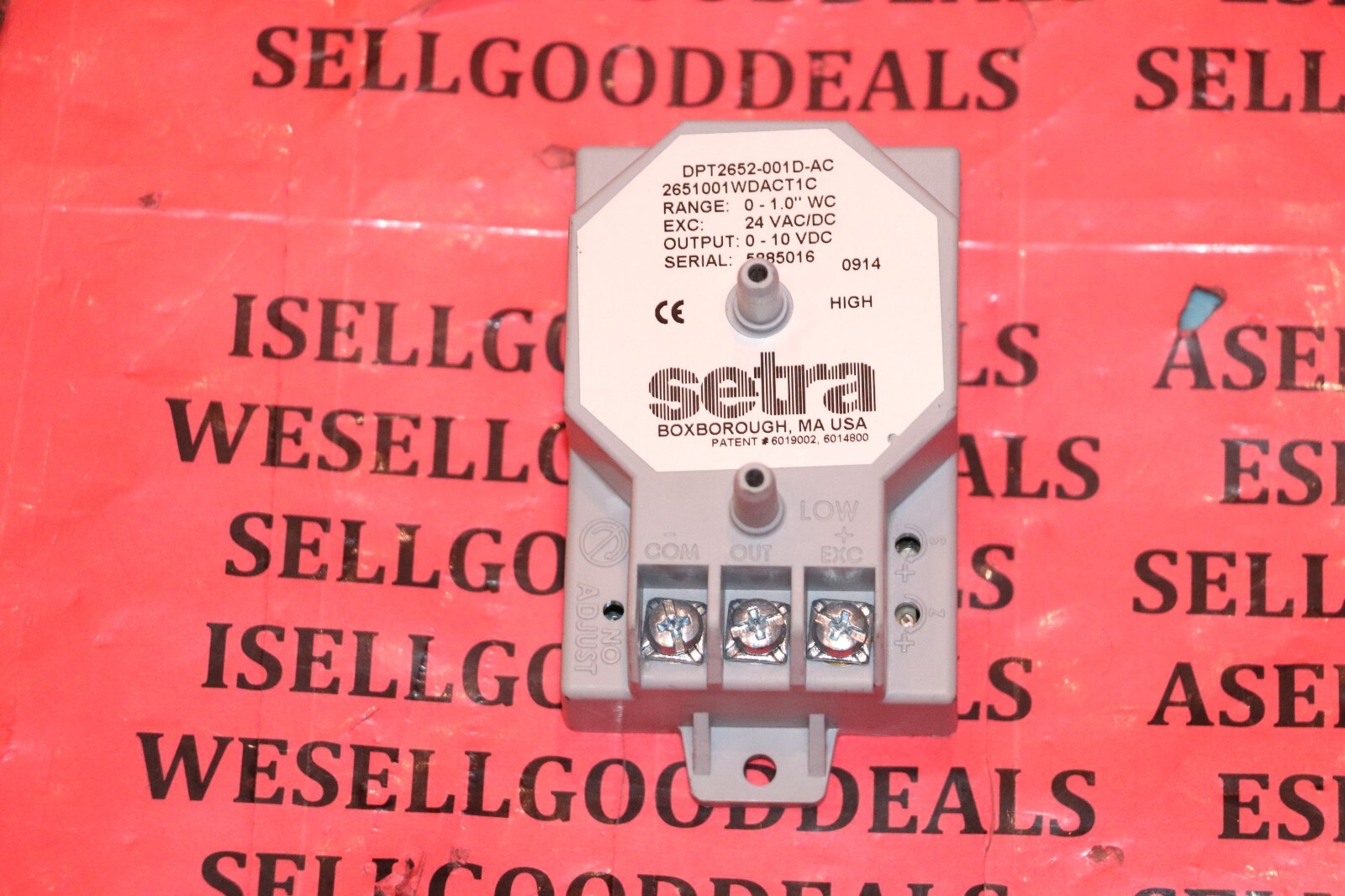 Setra DPT2652-001D-AC Low Differential Pressure Transducer 0-1.0″ WC